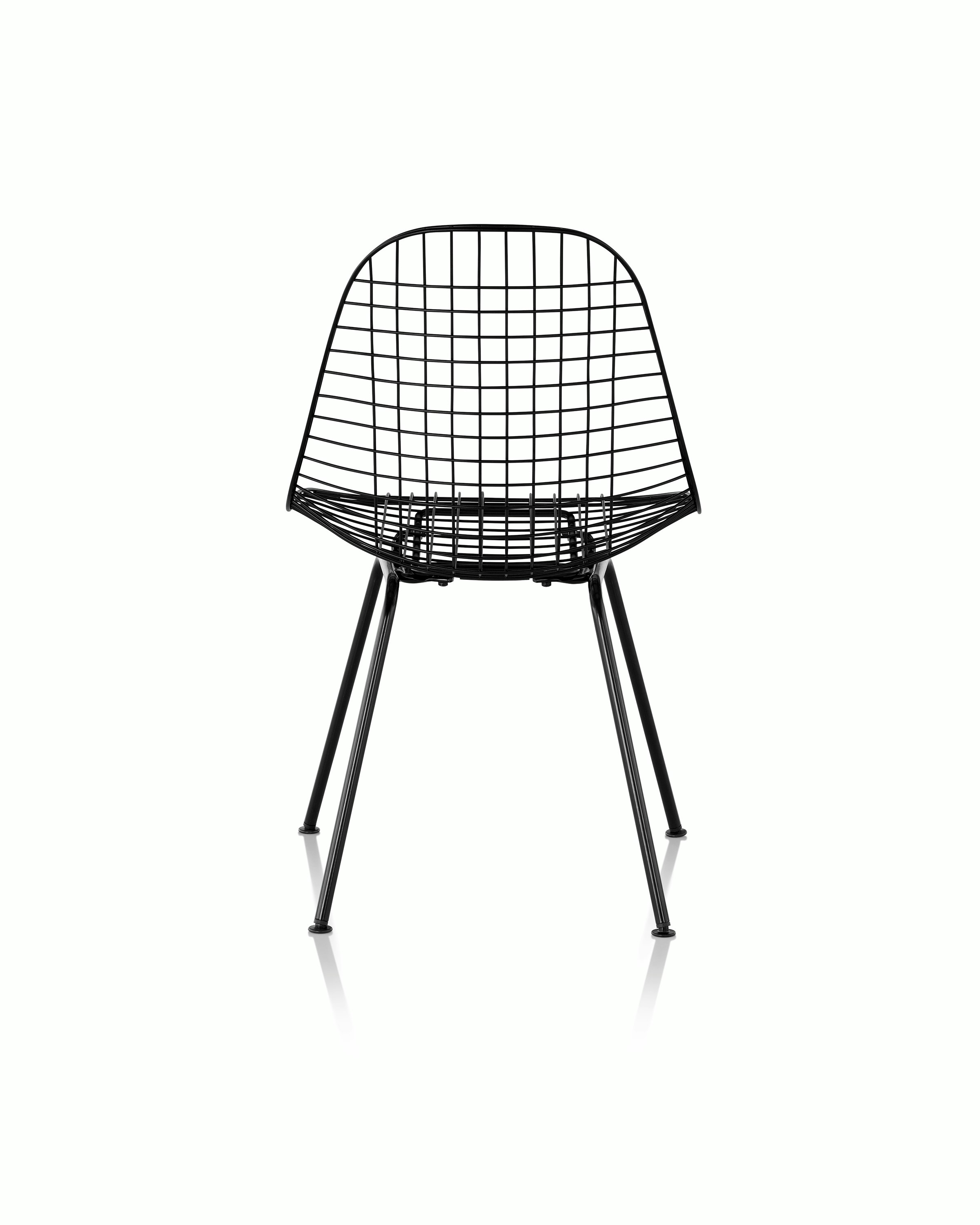 Eames Wire Chair Outdoor with black finish and wire base.
