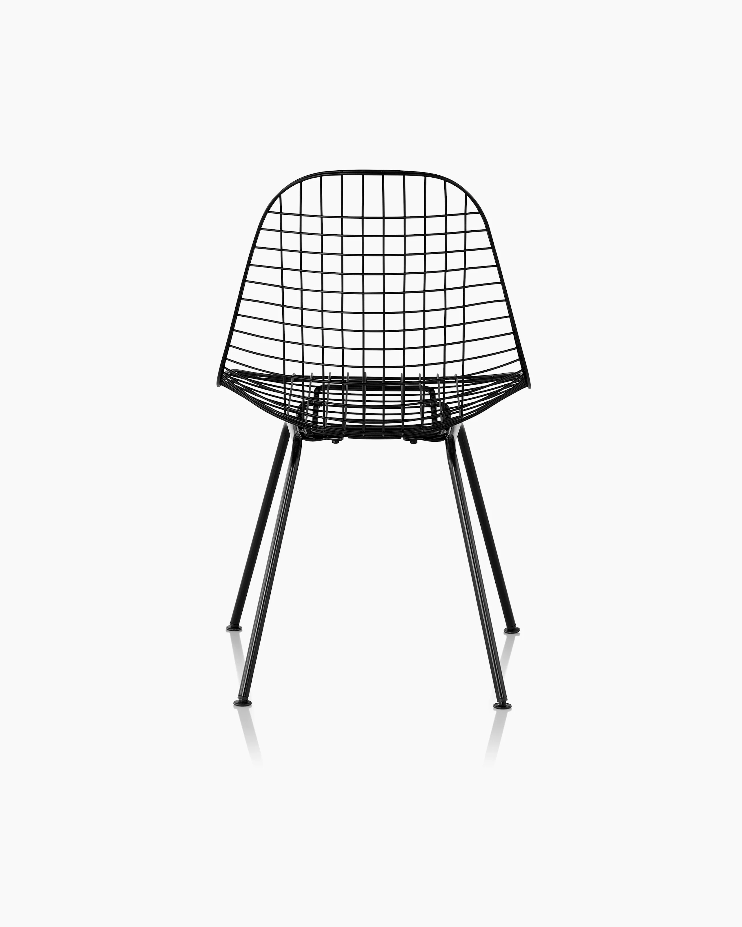Eames Wire Chair Outdoor with black finish and wire base.