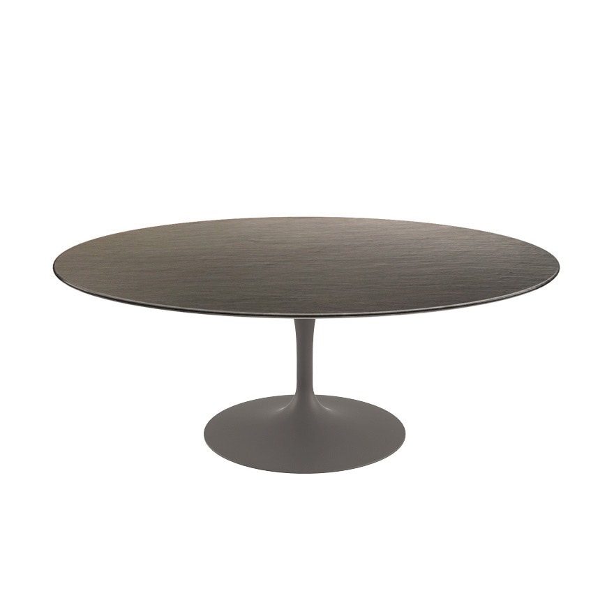 Saarinen Coffee Table - 42",  Oval,  Slate,  Natural,  Grey"