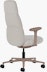 Rear angle view of a high-back Asari chair by Herman Miller in light brown with height adjustable arms.