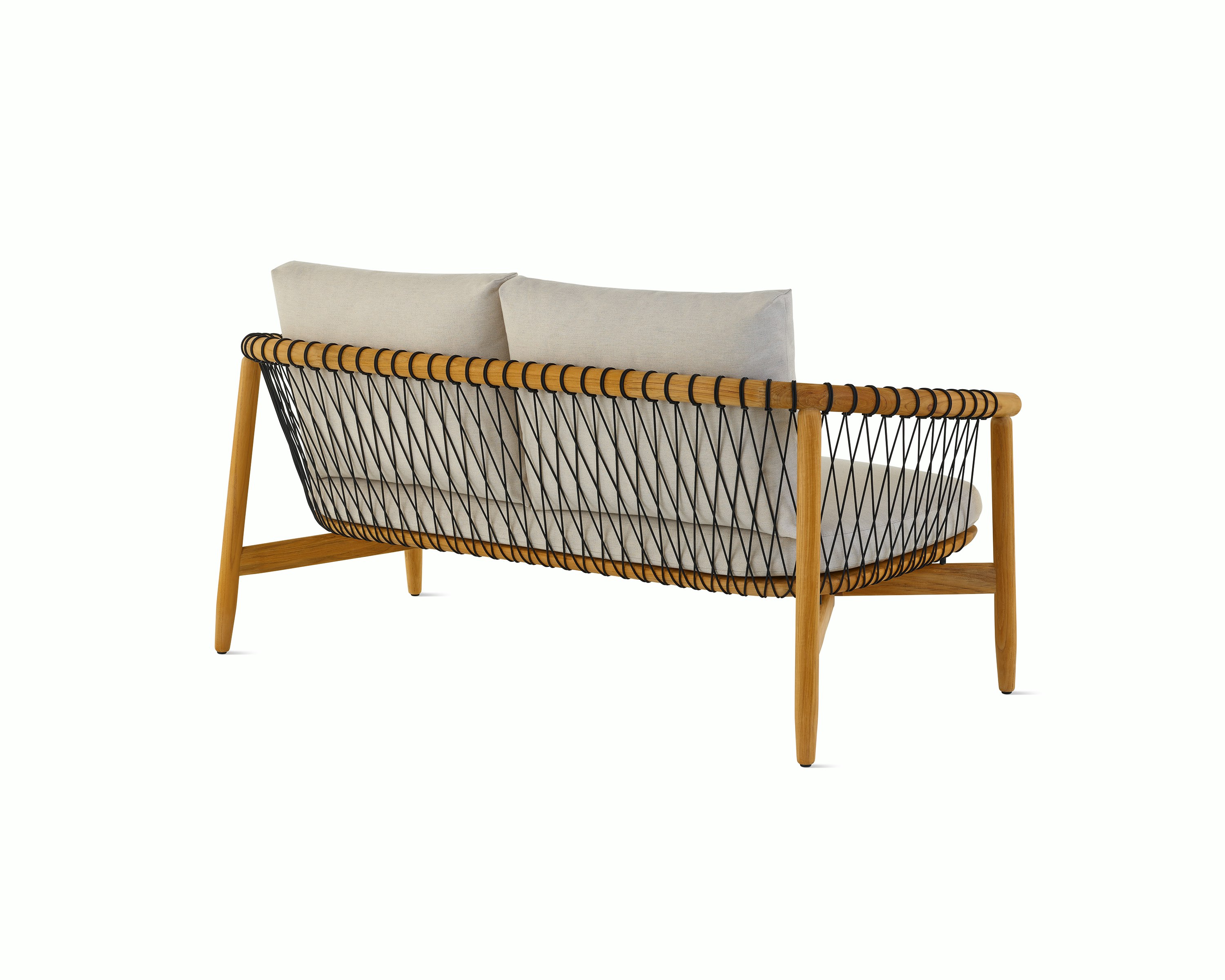 Crosshatch Outdoor Settee, rear view.