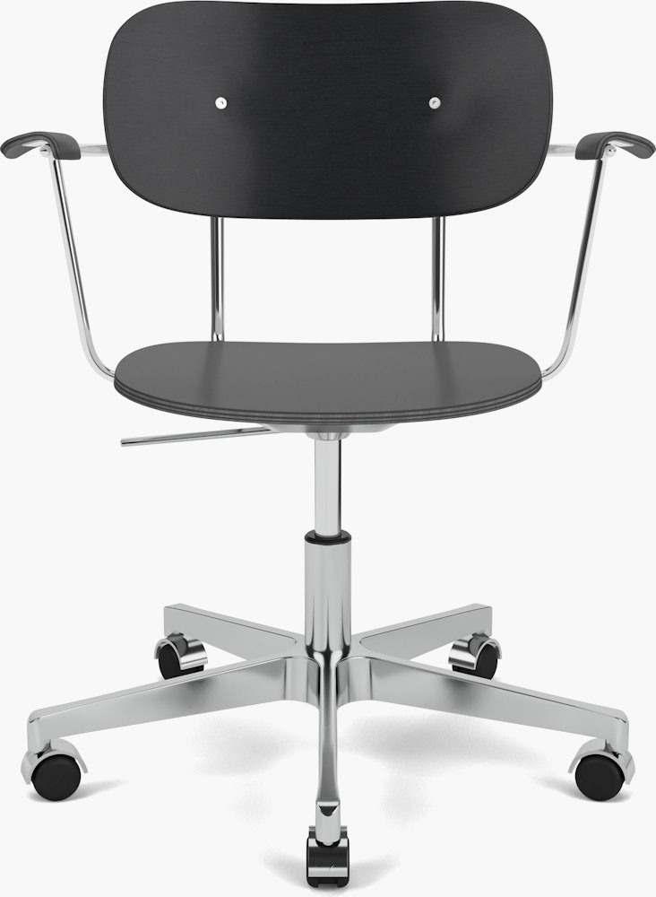 Co Veneer Task Chair in Black and Aluminum