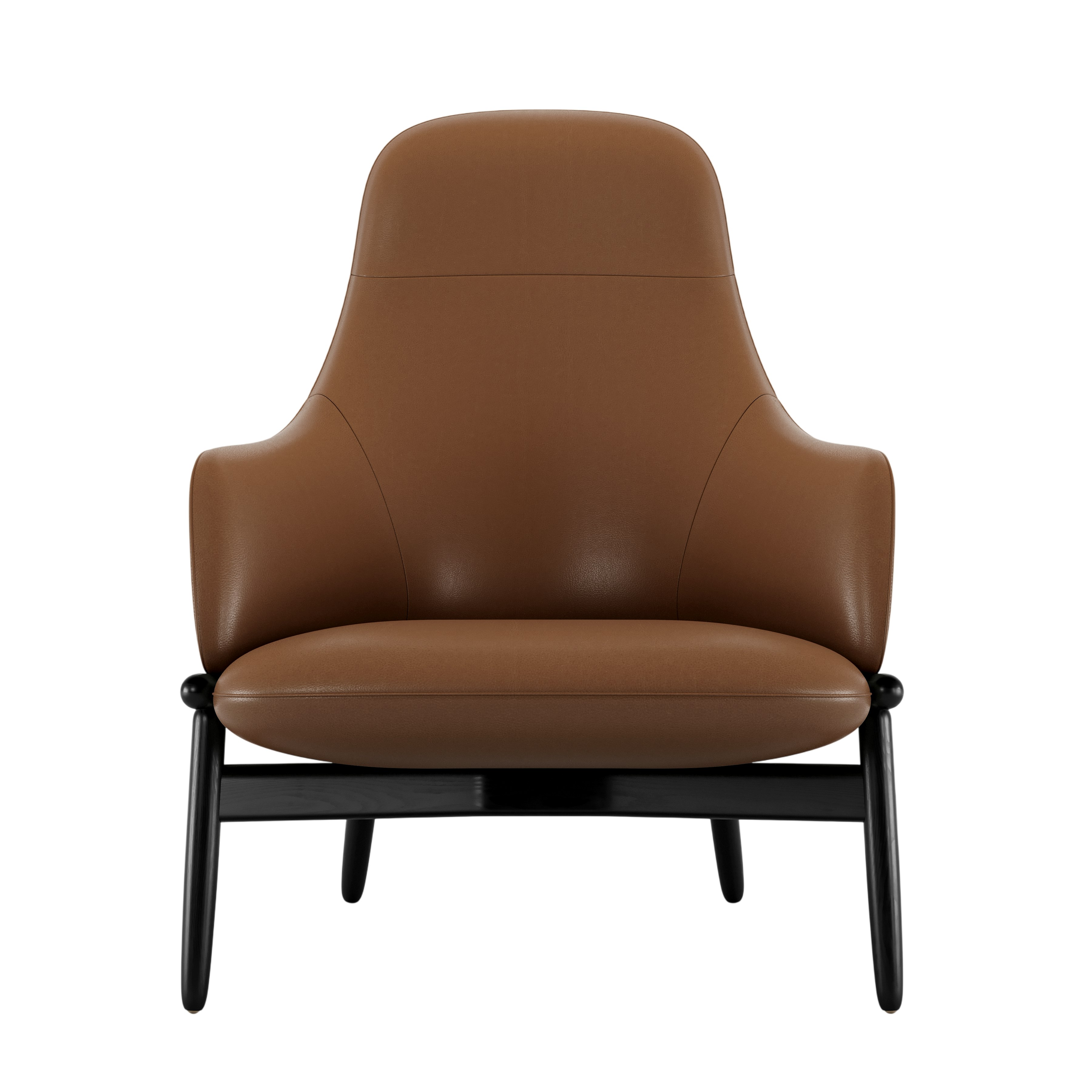 ReFrame Lounge Chair - High Back,  Prone Leather,  Ledge,  Ebony Ash