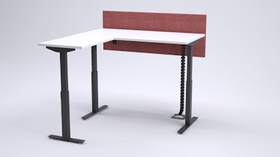 A Tone height adjustable table on an off-white background