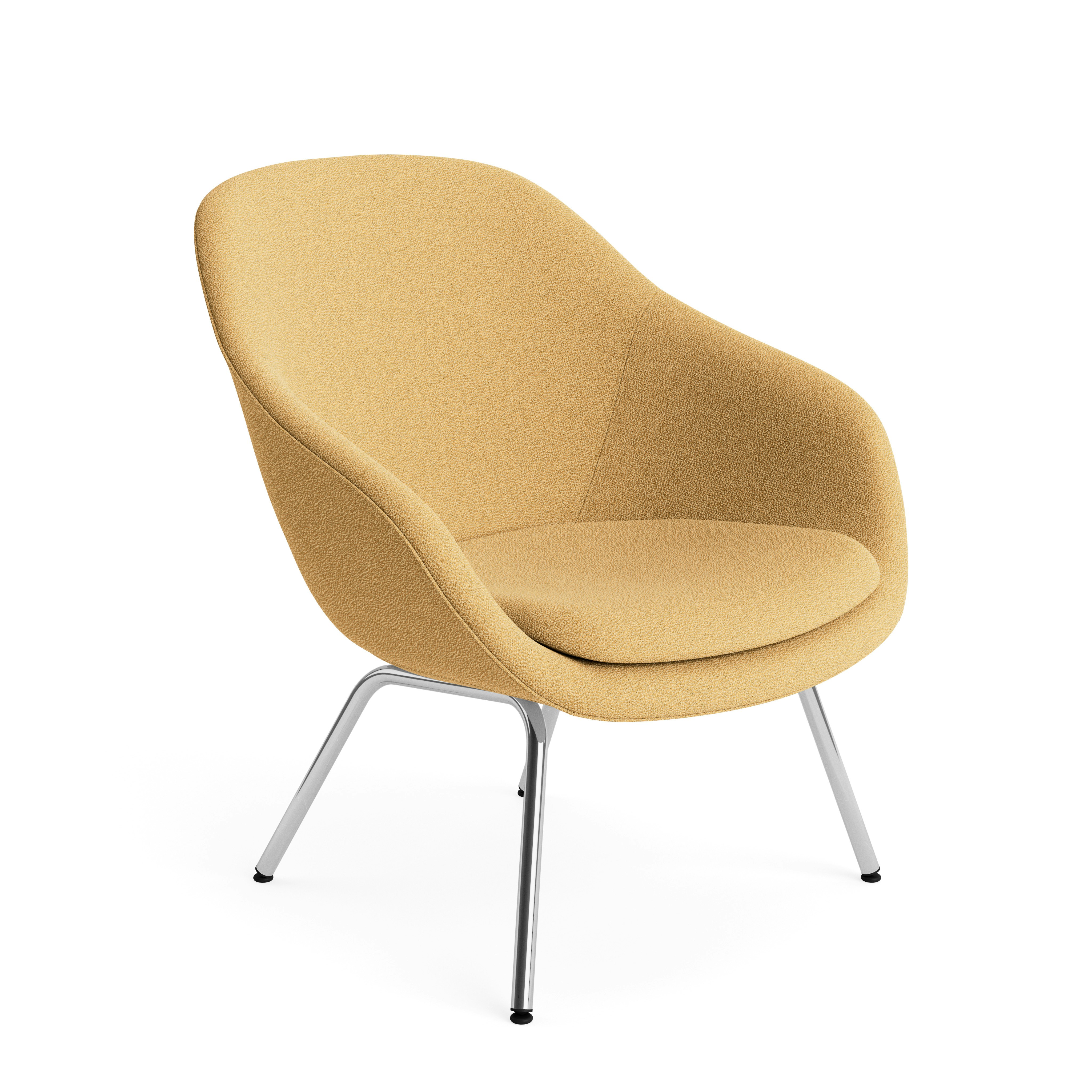 AAL 87 Armchair, Low Back - Standard, Olavi, 15 Mustard / White Speckle, Chromed Steel