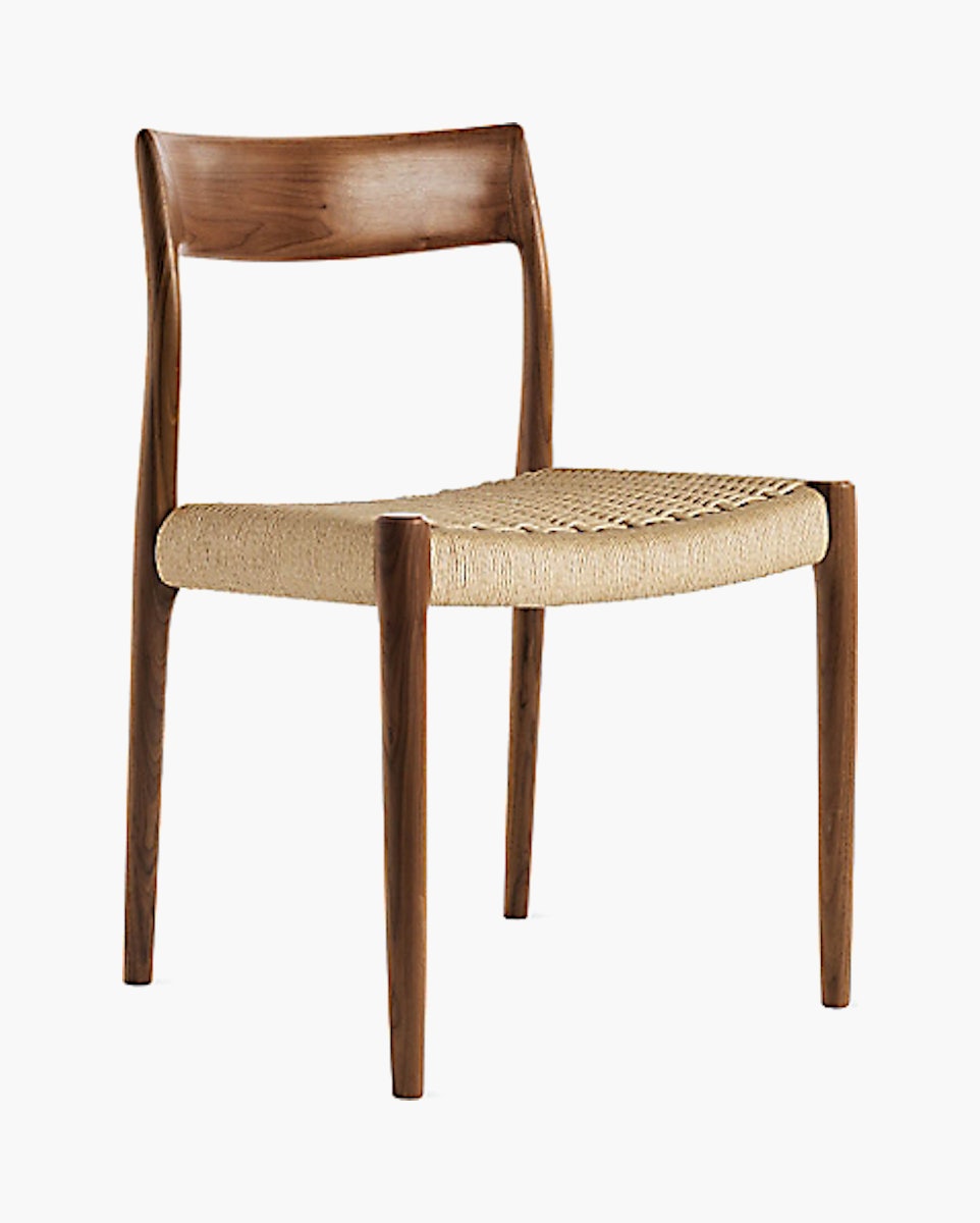 Moller Model 77 Side Chair, Woven Seat