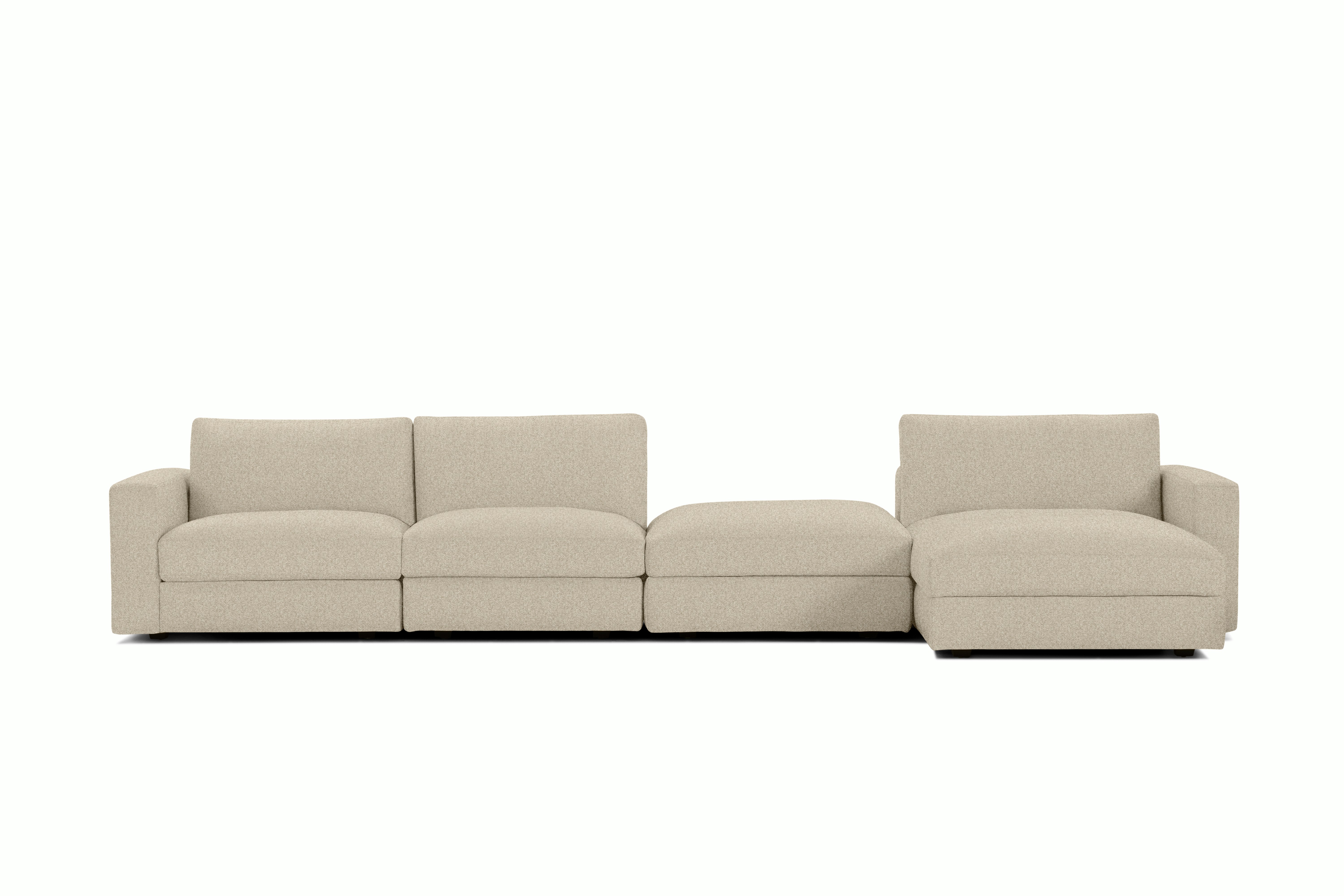 Reid Sectional - Sectional With Ottoman,  Right,  Beck,  Patisserie 049,  1" Block"