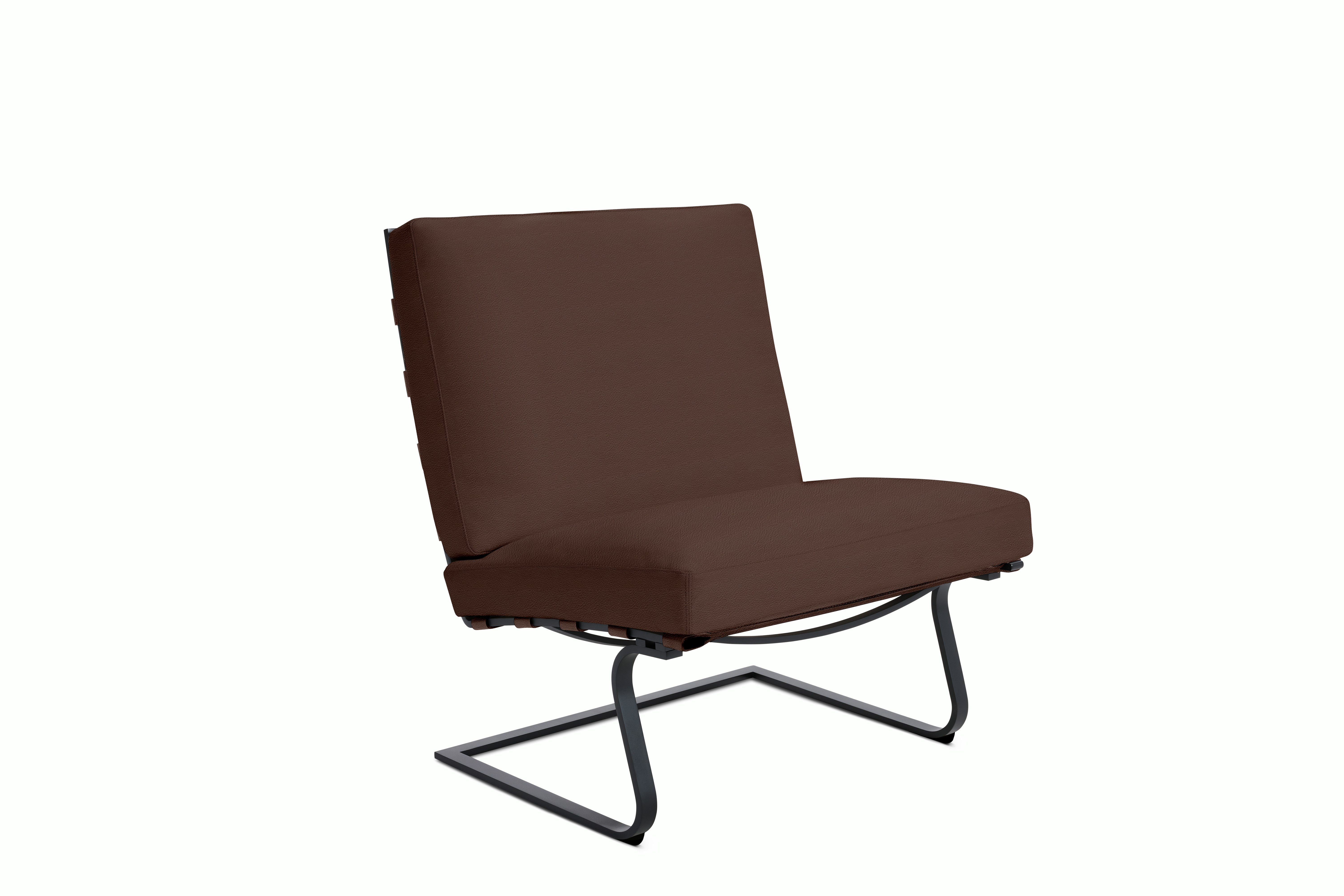 Tugendhat Chair in Sabrina Leather,  Mahogany with belting in Sabrina Leather,  Mahogany and black frame
