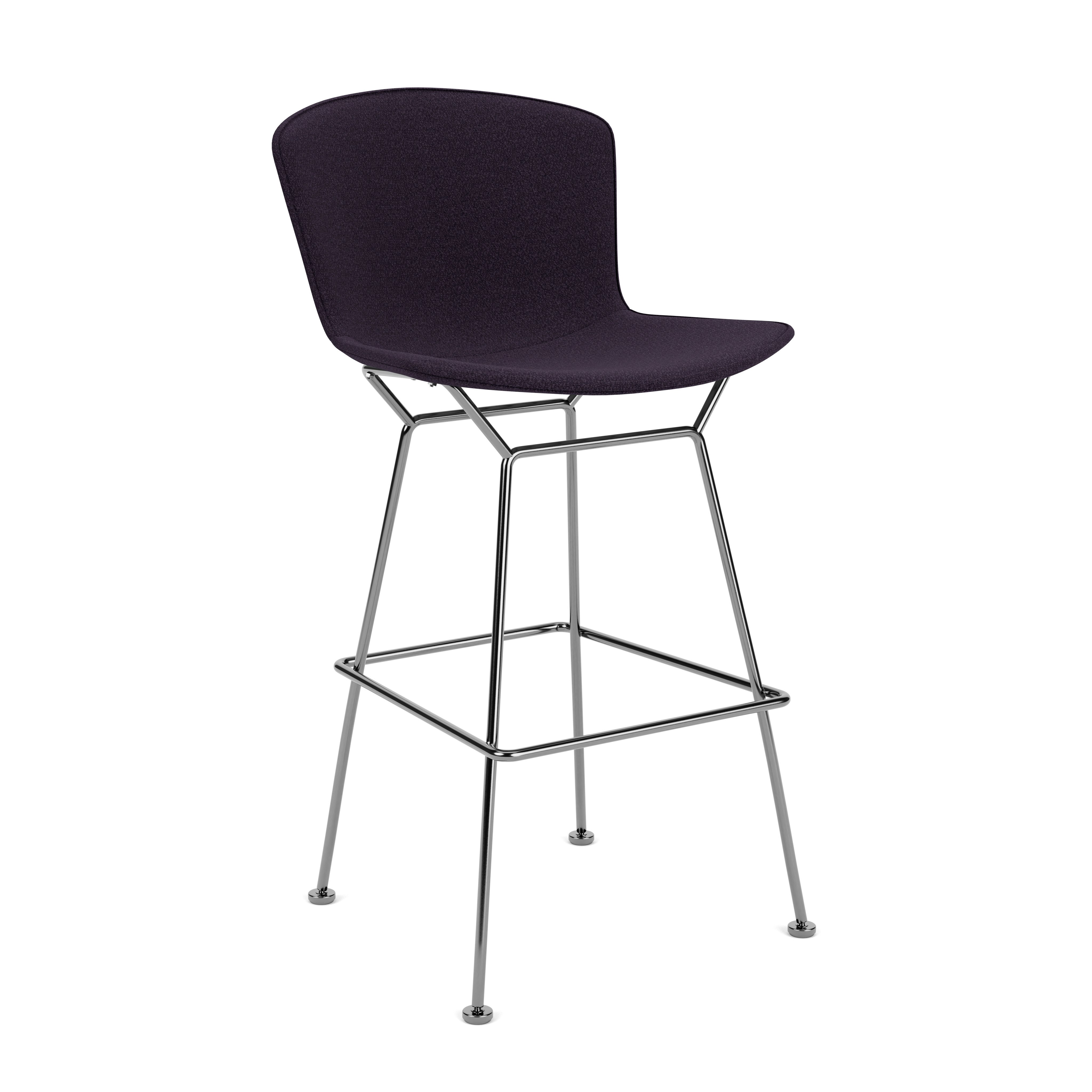 Bertoia Barstool w/ Full Cover - Classic Boucle, Chrme.BlckIris