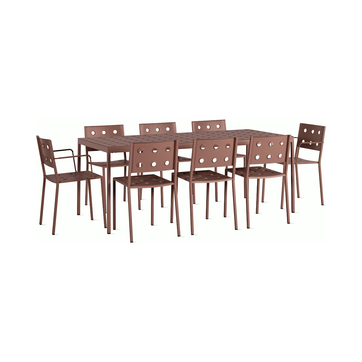 Balcony Dining Set, Large Table, 6 Side Chairs & 2 Armchairs