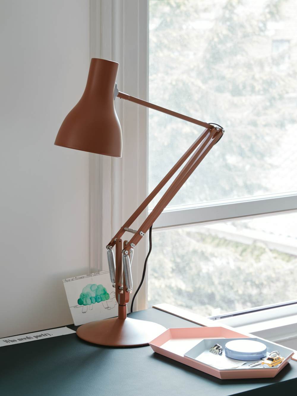 Risom Desk with Type 75 Task Lamp