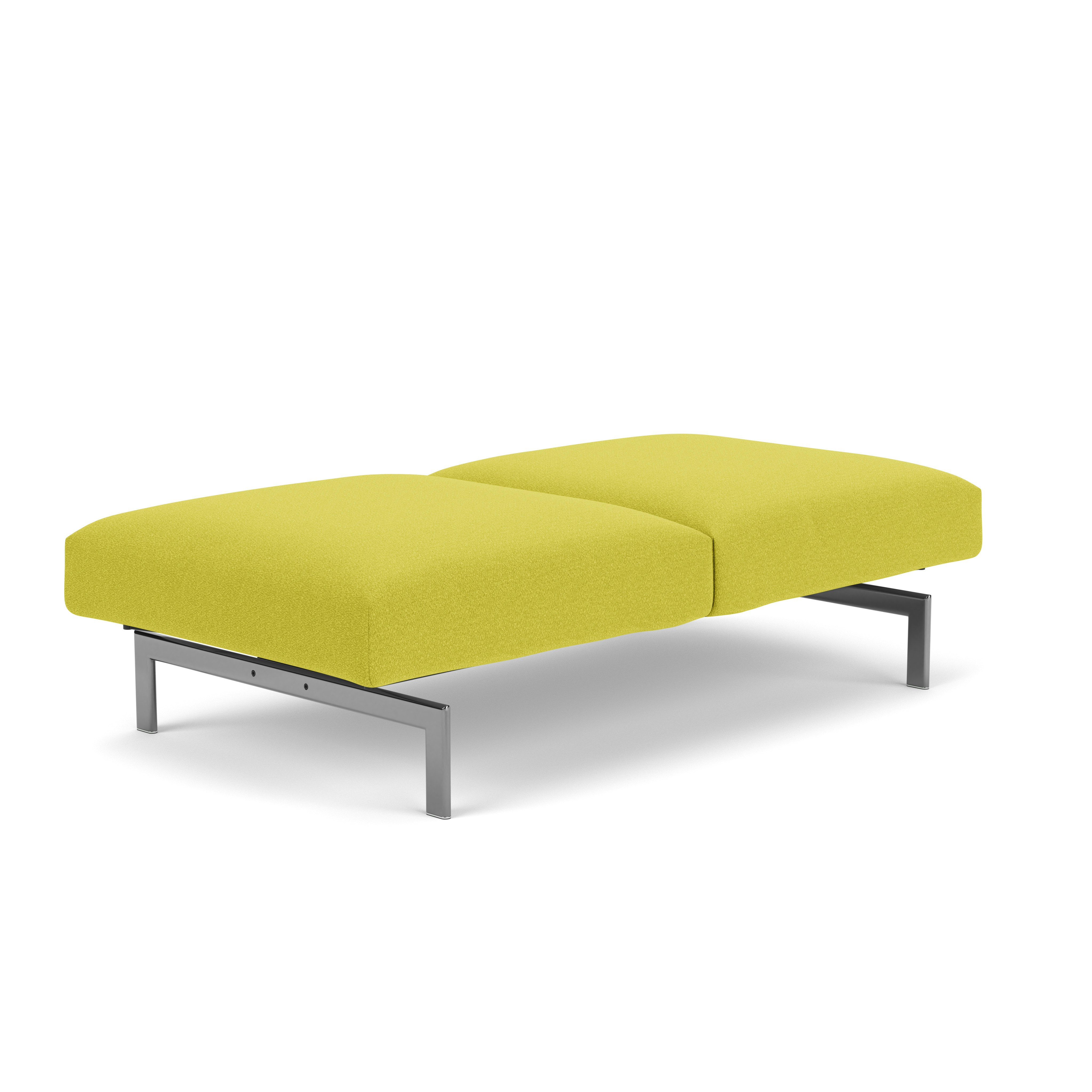 Avio Bench - Two Seater, Classic Boucle, Chartreuse, Polished Chrome