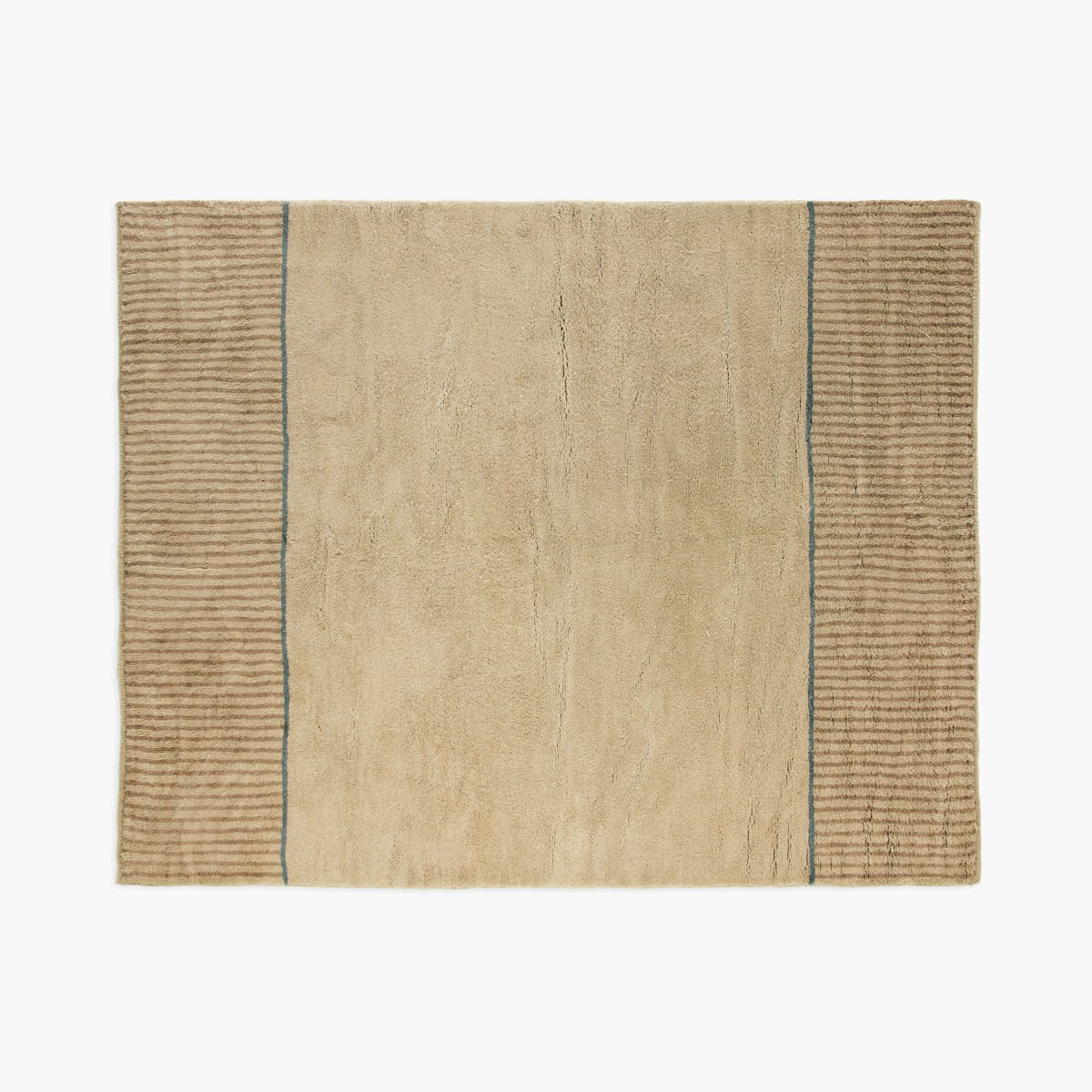 Borderline Wool Moroccan Rug Borderline Wool Moroccan Rug, Taupe