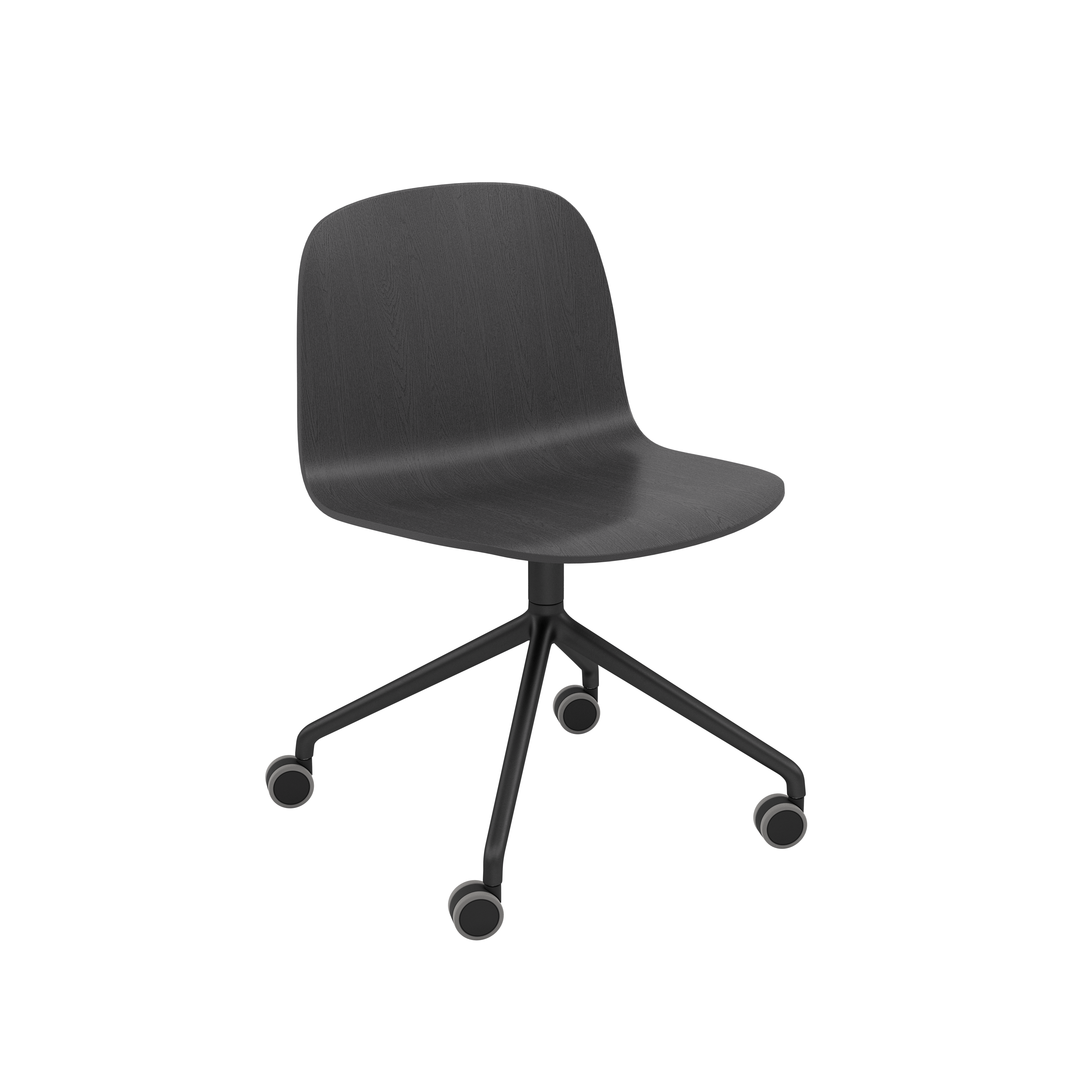 Visu Task Chair, Lacquer ash-veneer black, black