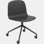Visu Task Chair, Lacquer ash-veneer black, black