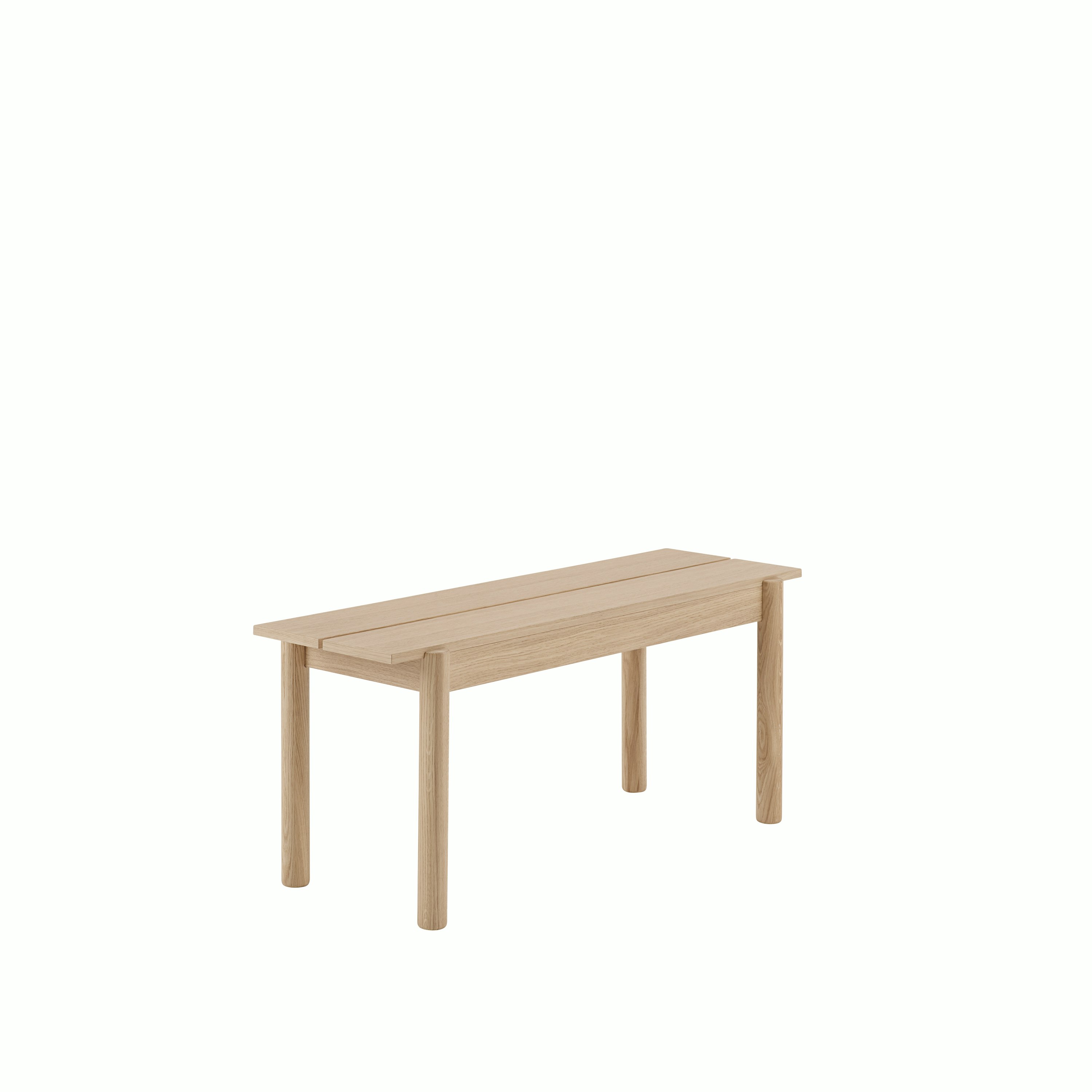 Linear wood oak bench 110 Muuto