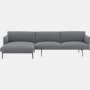 Outline Sectional Chaise - Left - Ocean, 80 Asphalt