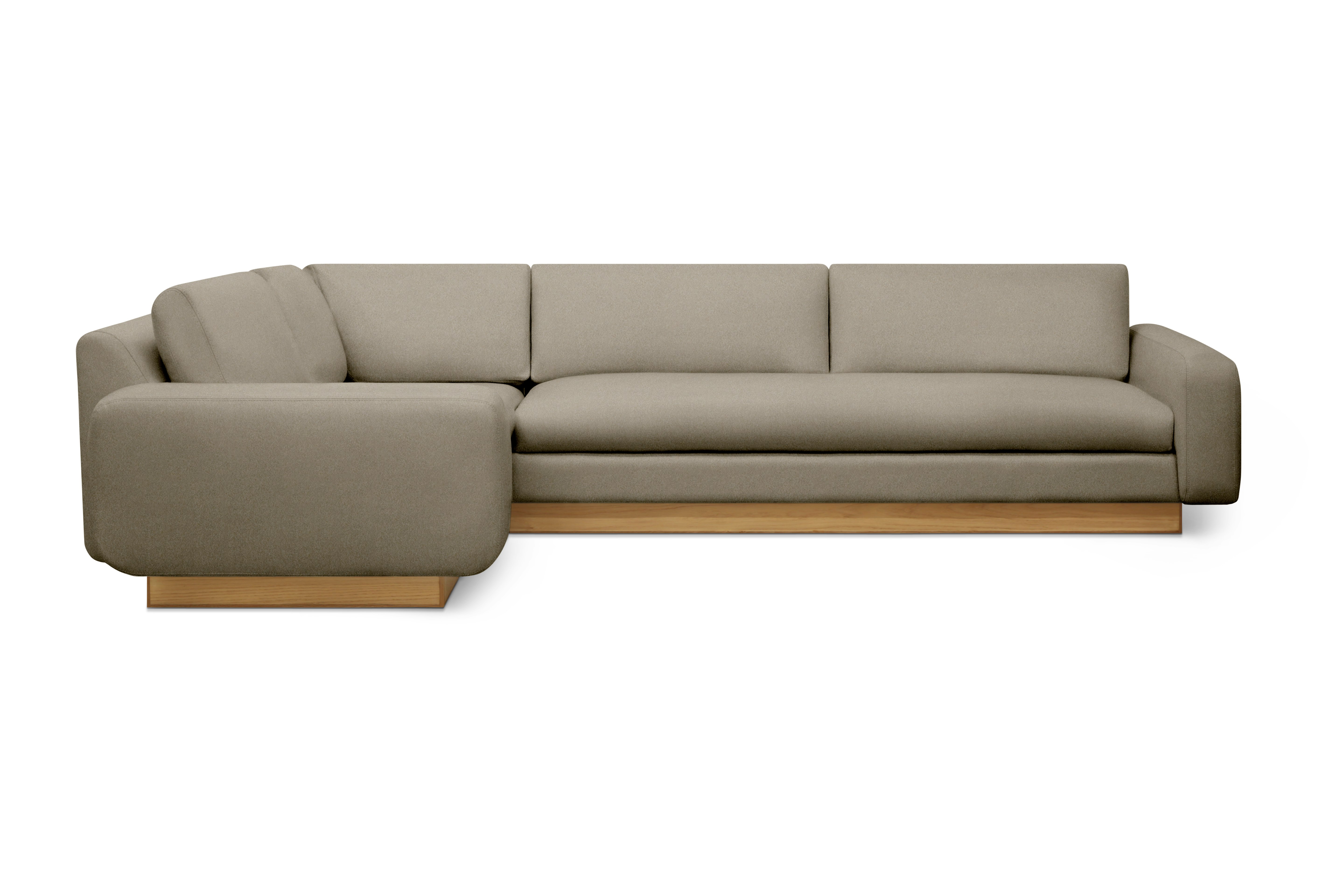 Mesa Corner Sectional - Left,  Alpaca Faux,  Fawn,  Oak