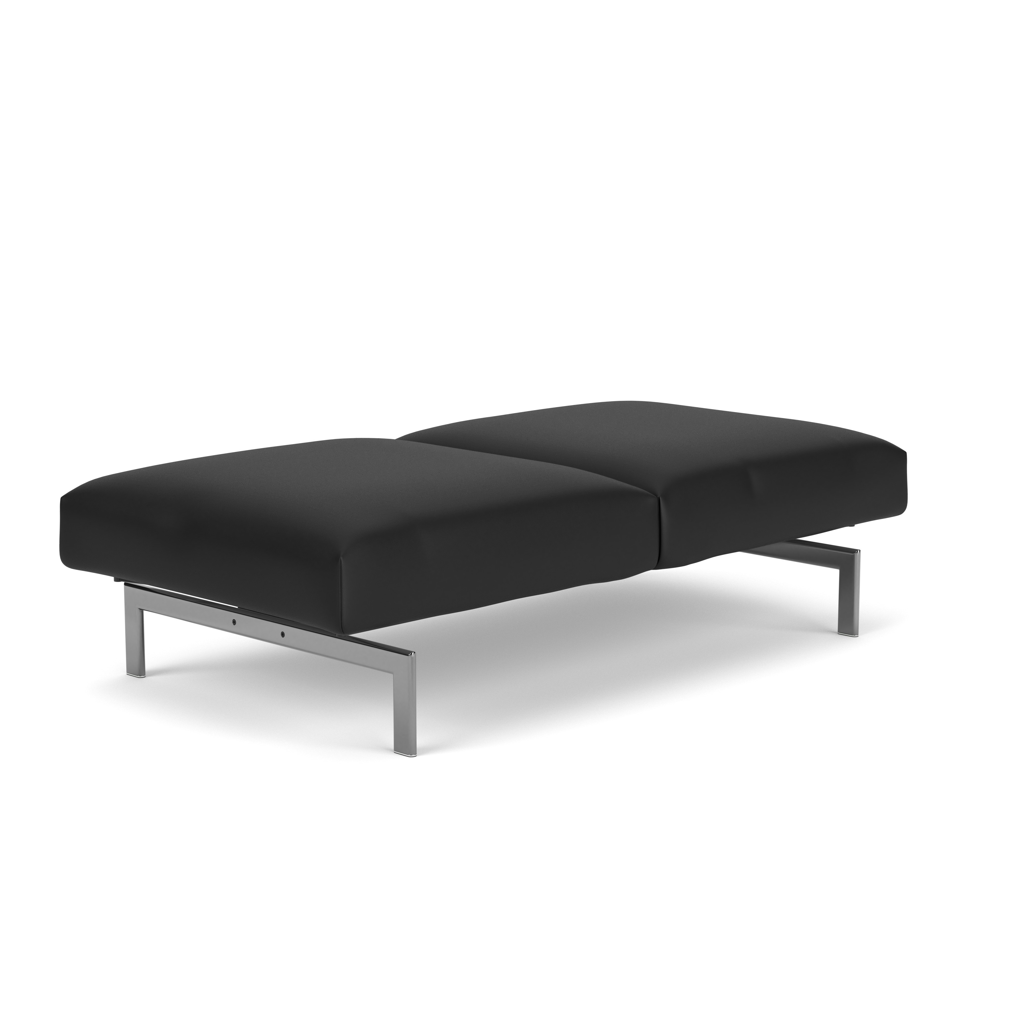 Avio Bench - Two Seater, Volo Leather, Black, Polished Chrome