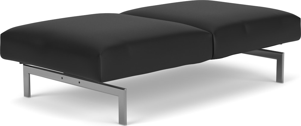 Avio Bench - Two Seater, Volo Leather, Black, Polished Chrome