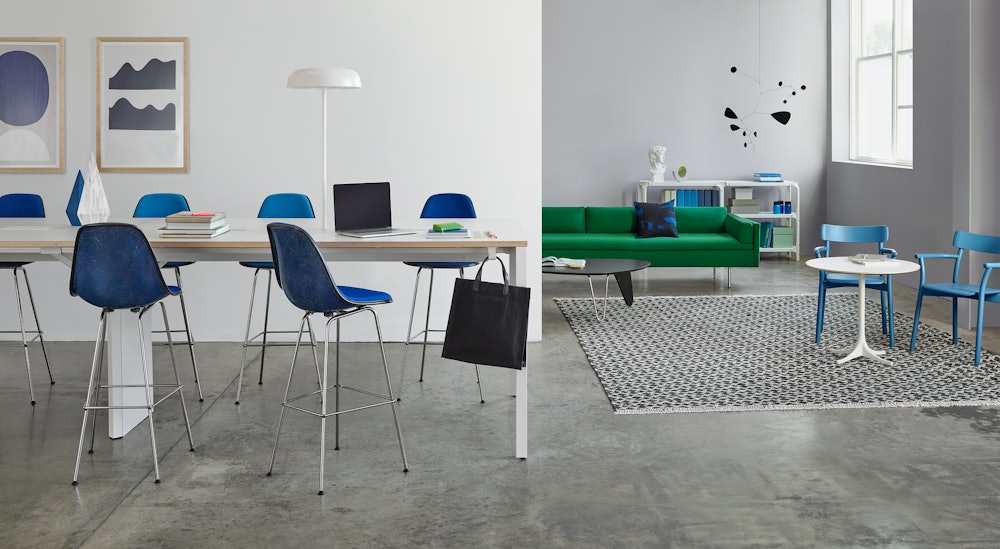 Eames Upholstered Molded Fiberglass Stool