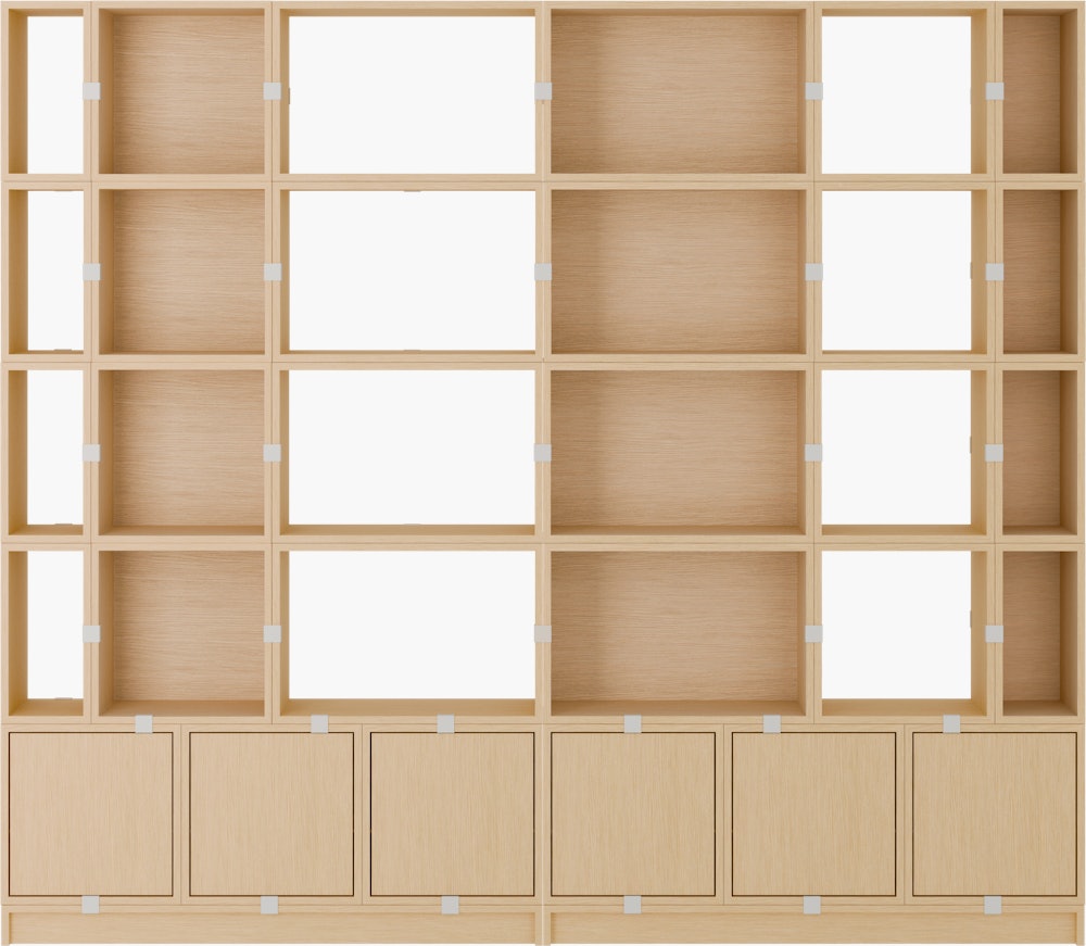 Stacked Office Storage - Configuration 1,  Oak,  Plinth