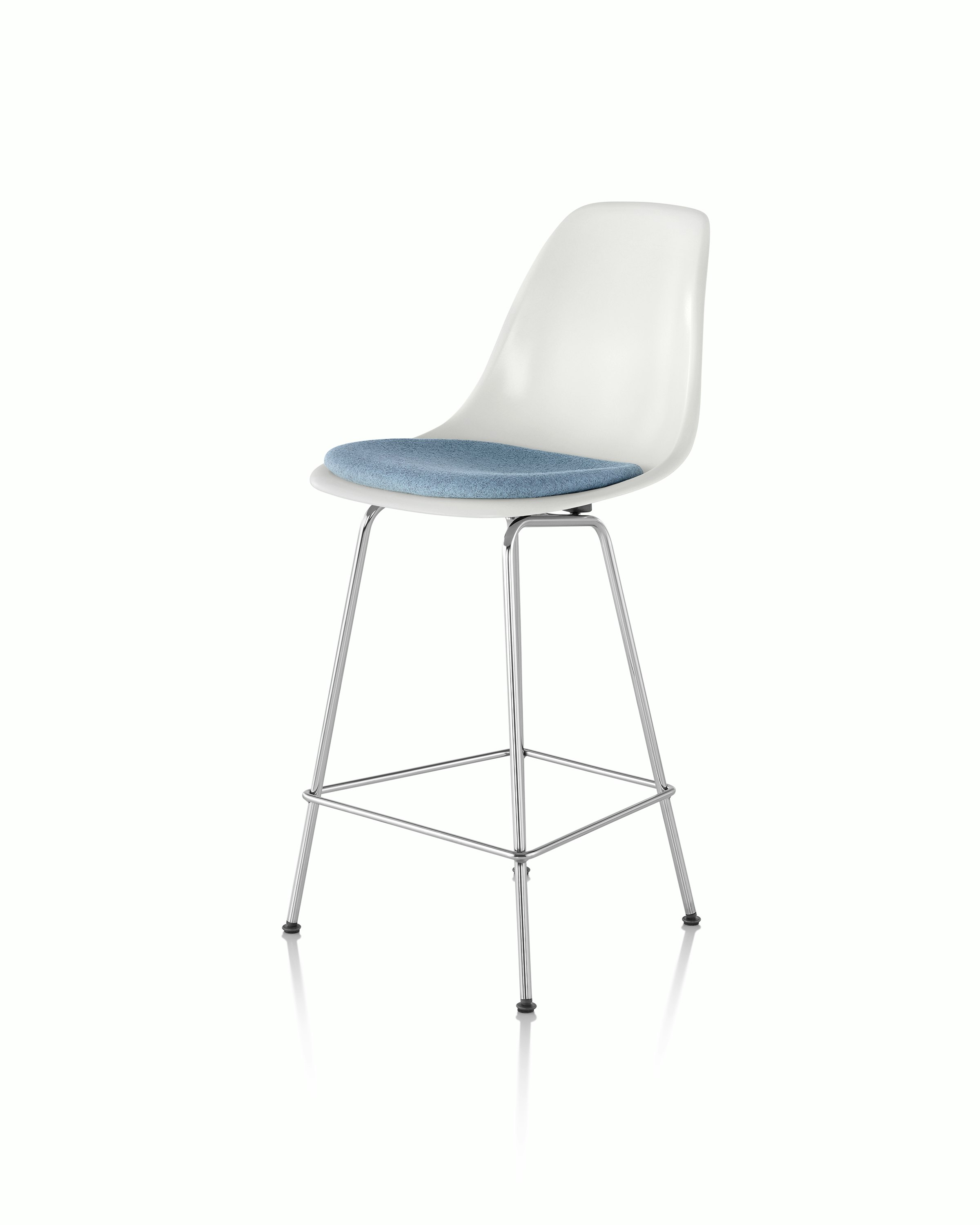 Eames Molded Fiberglass Stool with Seat Pad