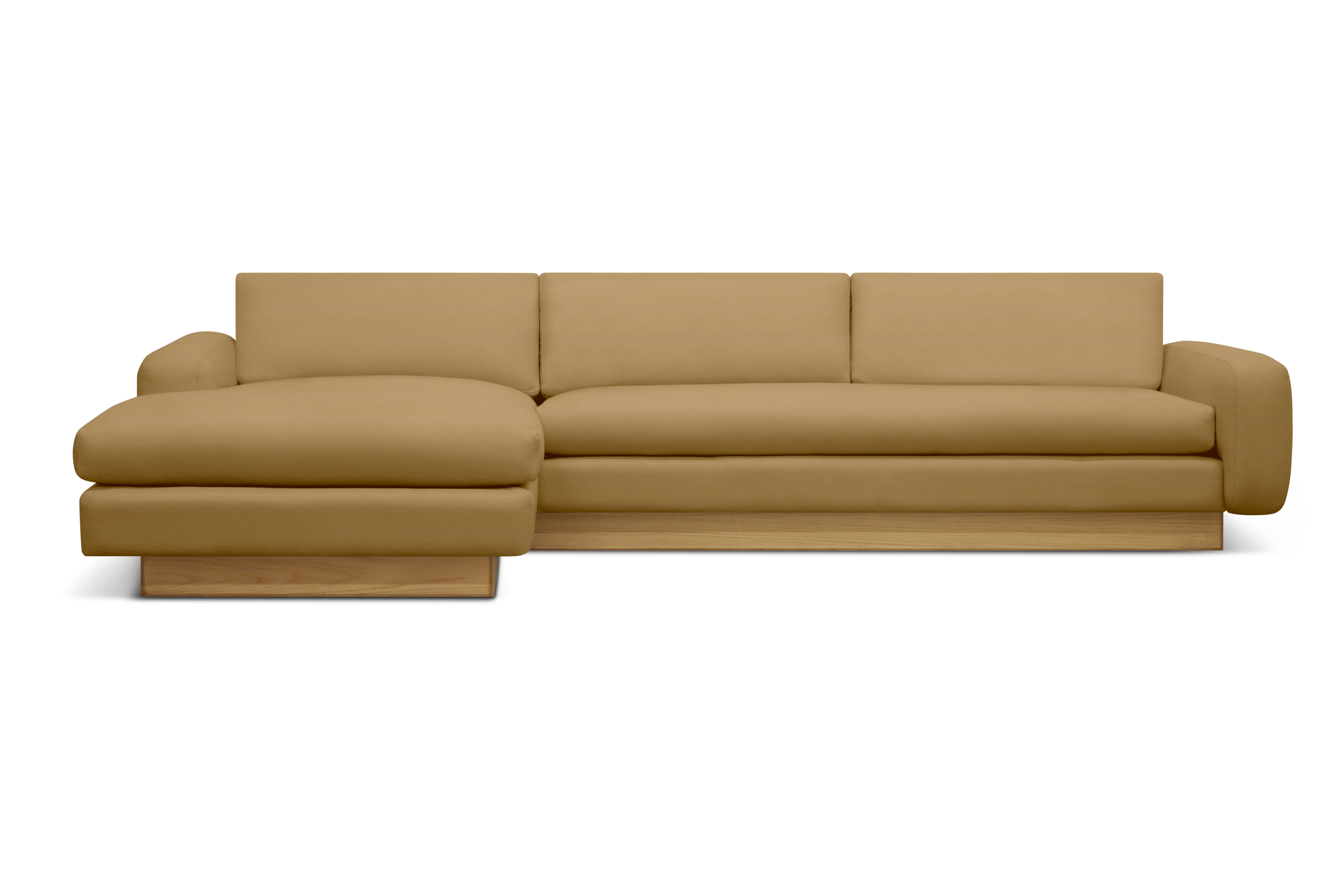 Mesa Sectional with Chaise - Left,  Marquis Velvet,  Coffee,  Oak