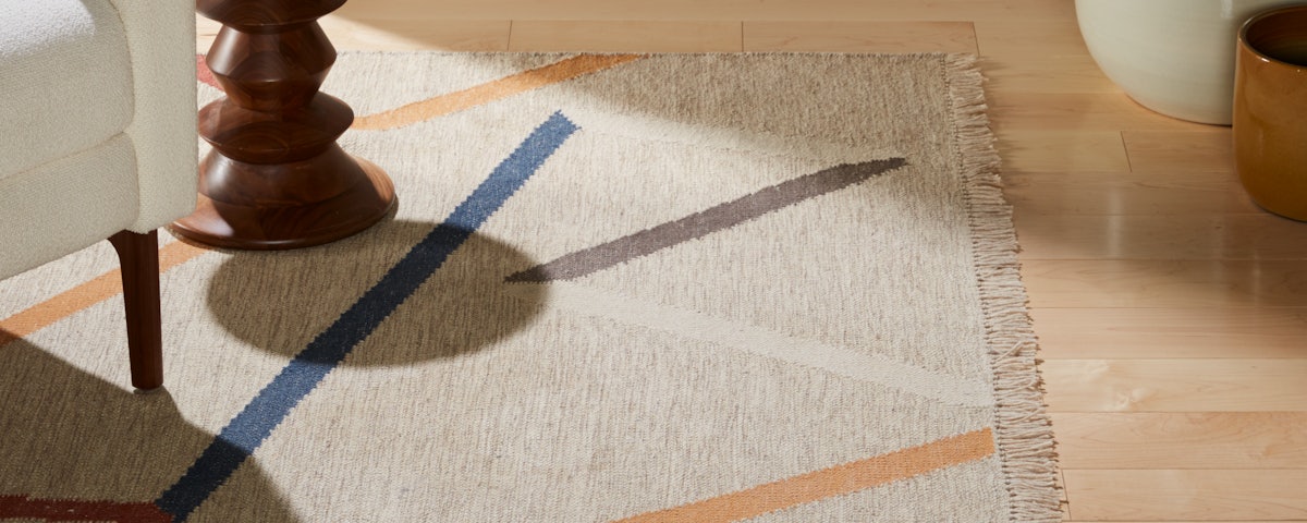 Boyd Flatweave Wool Rug in living room setting