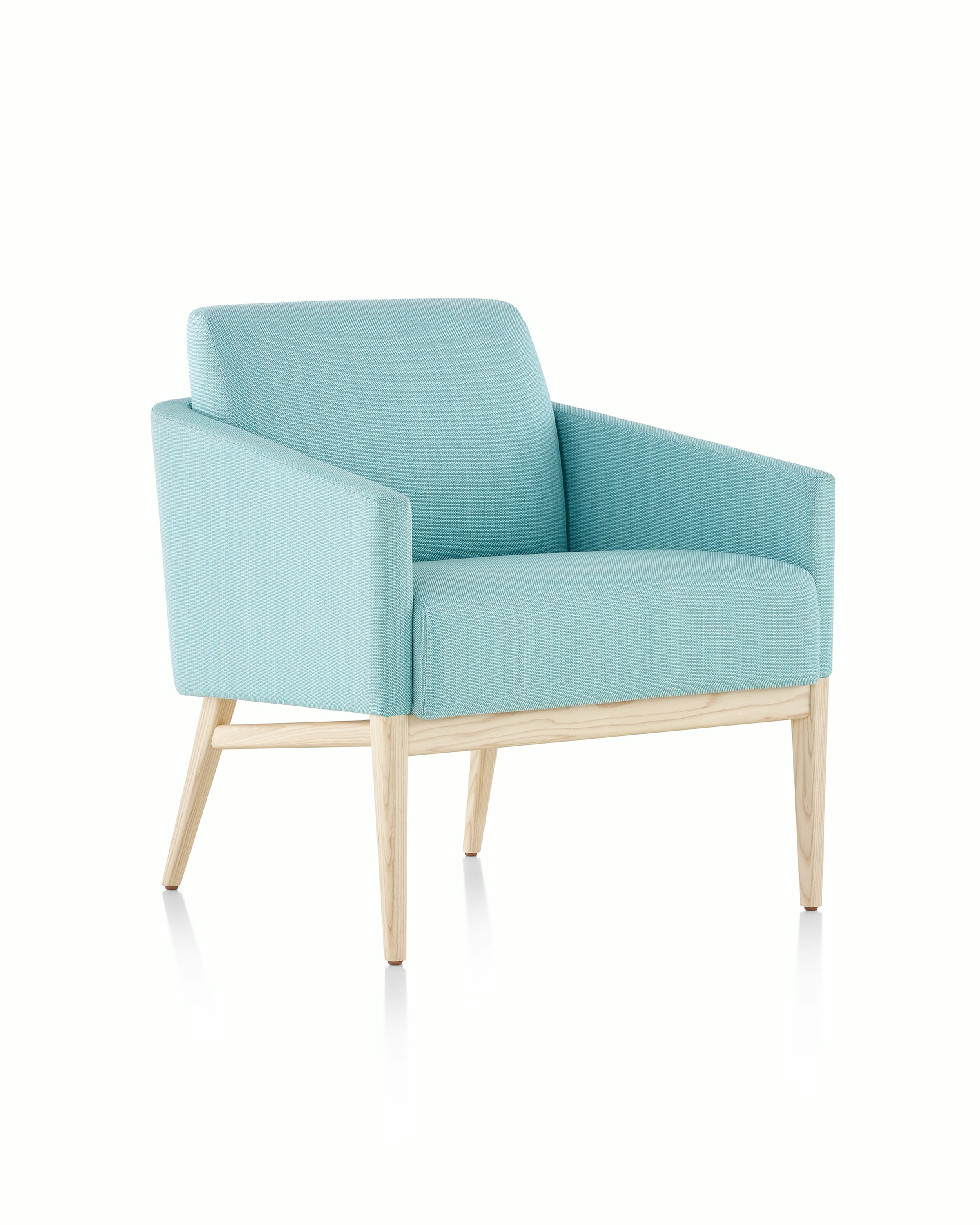 Front three-quarter view of Palisade Lounge Seating 1 seat chair on white sweep.