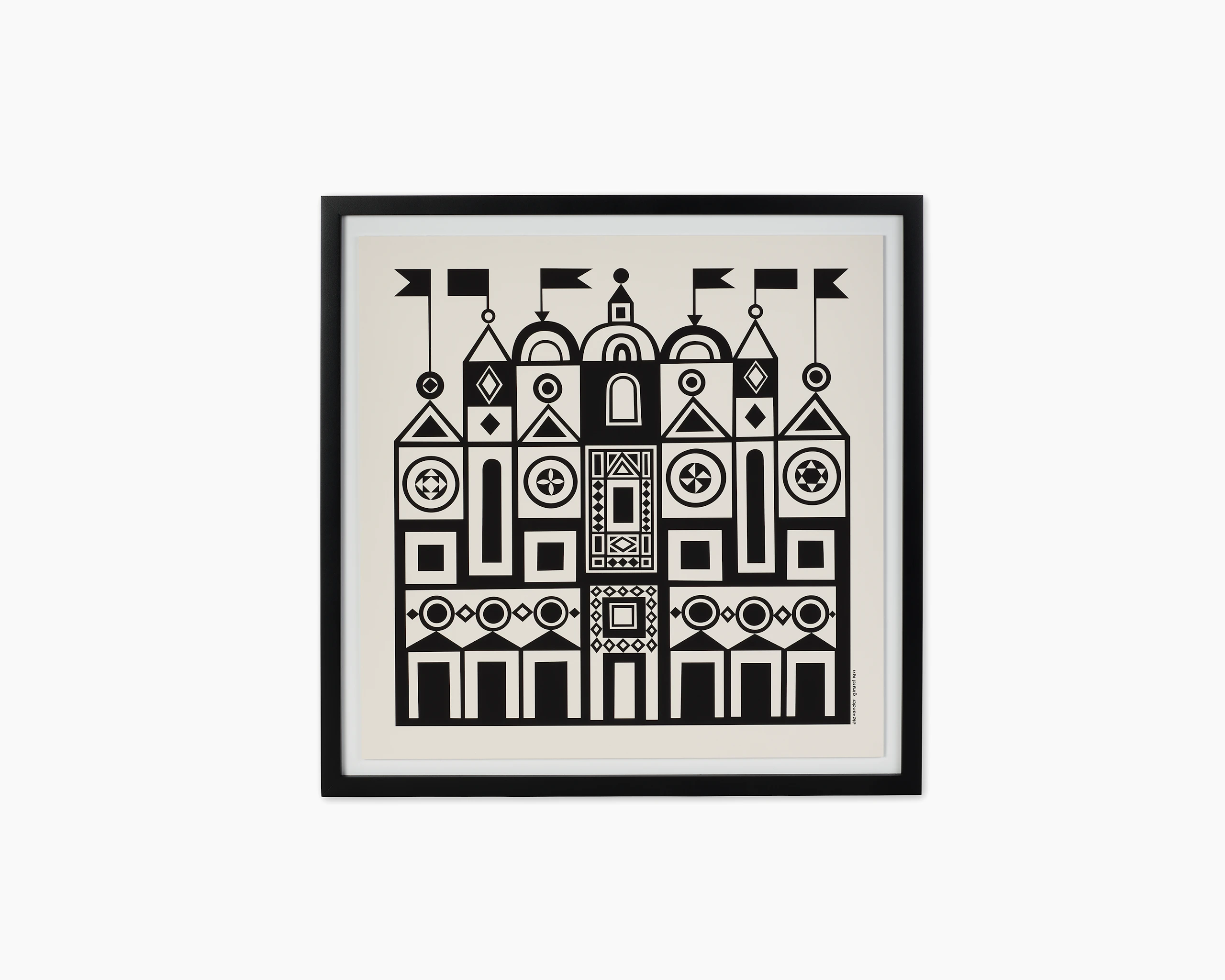 Girard Environmental Enrichment Poster, Palace - black and white poster with castle motif