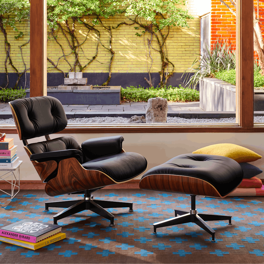 Eames Lounge Chair and Ottoman, Vegan Leather