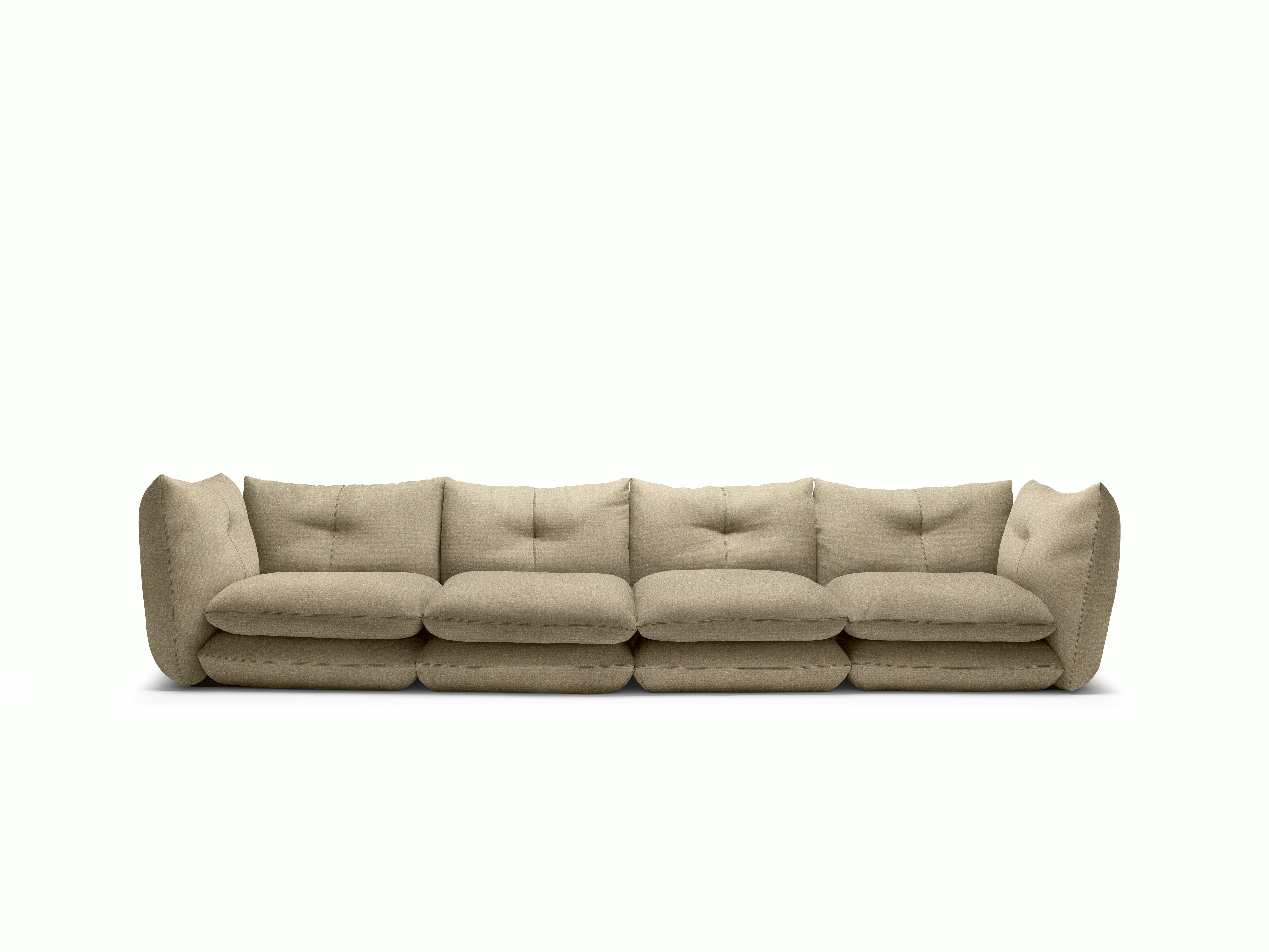 Pillo Sofa -  Four Seater,  Standard or Deep,  Buzz,  Grain