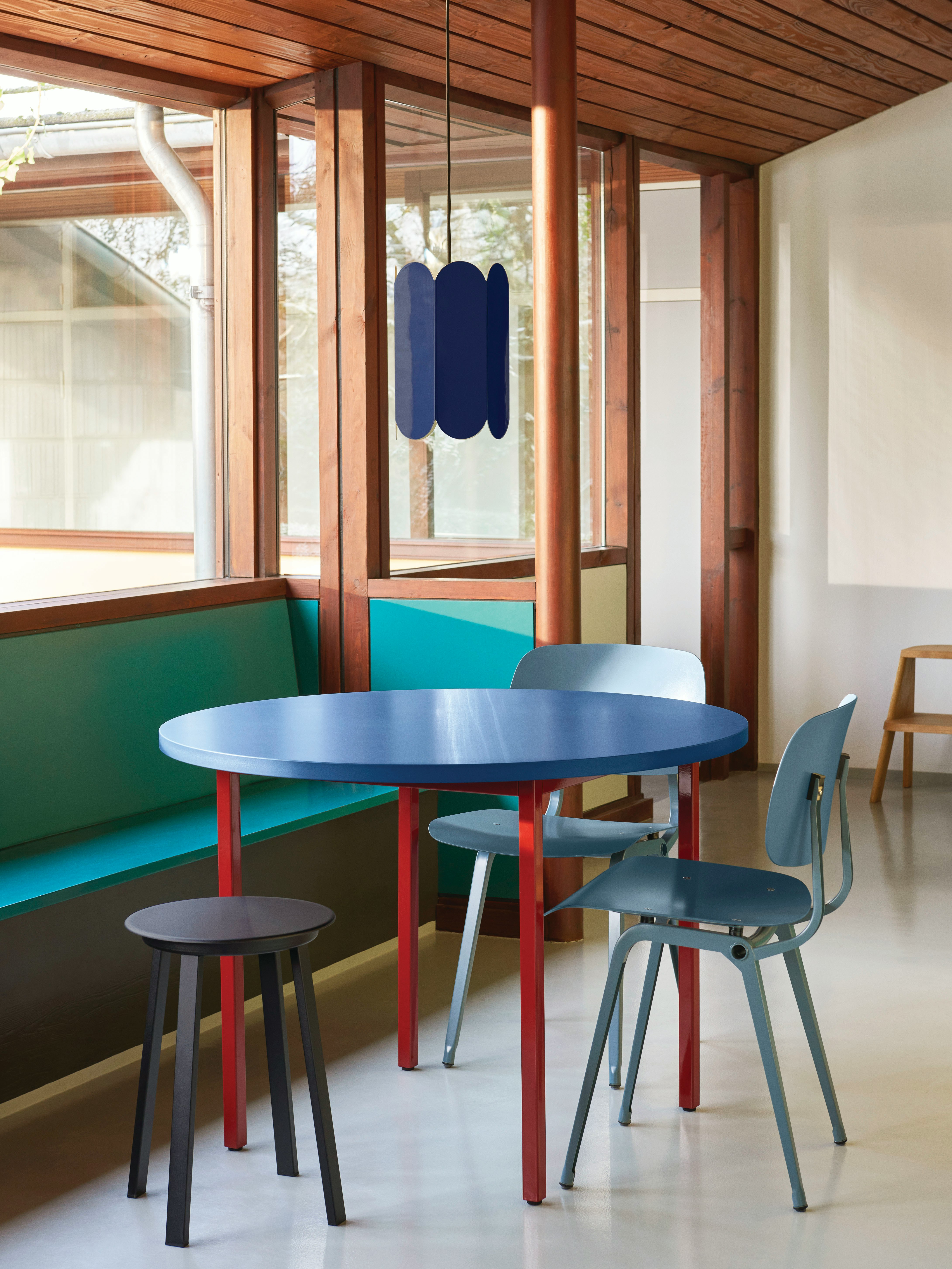 Two Colour Table and Result Chairs in a home dining nook setting