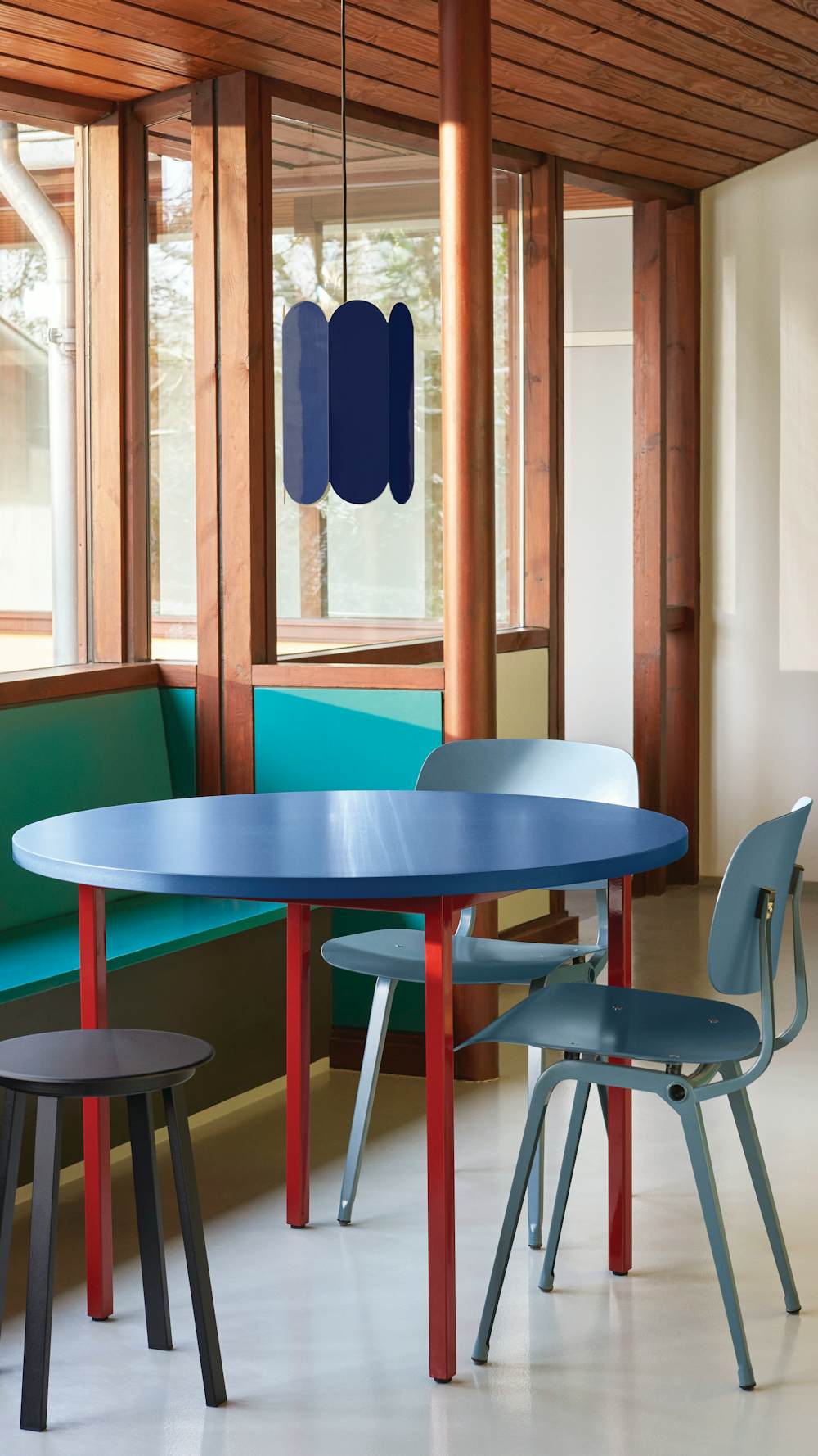 Two Colour Table and Result Chairs in a home dining nook setting
