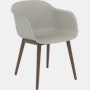 Fiber Dining Chair - Armchair,  Recycled Plastic,  Grey,  Dark Stained Oak