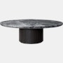 Moon Coffee Table in Grey Emperador Marble and Dark Stained base