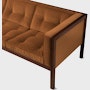 Nelson Cube Sofa in velvet and walnut