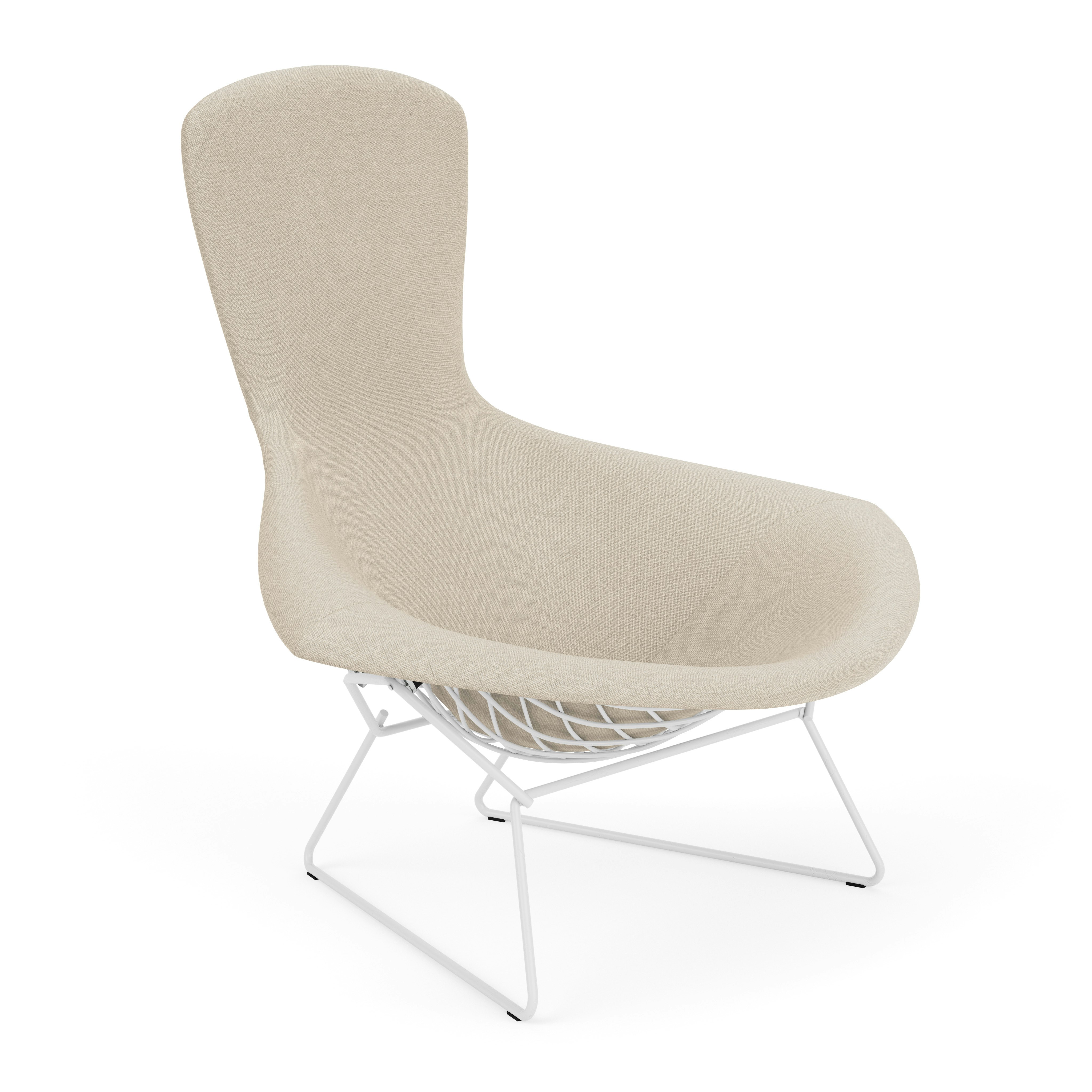 Bertoia Bird Lounge Chair, White, Full Cover, Hourglass, Sandbar