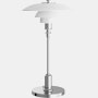 PH 2-1 Portable Light - 7.9 x 14.2 x 5.1, Glass / Chrome Plated, White Opal