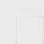 OE1 Rectangular Table with white surface and white legs viewed from the side.