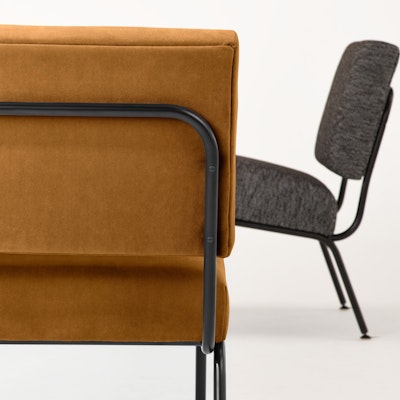 Florence Knoll Model 31 Group prestini black white calais cotton velvet deep gold 