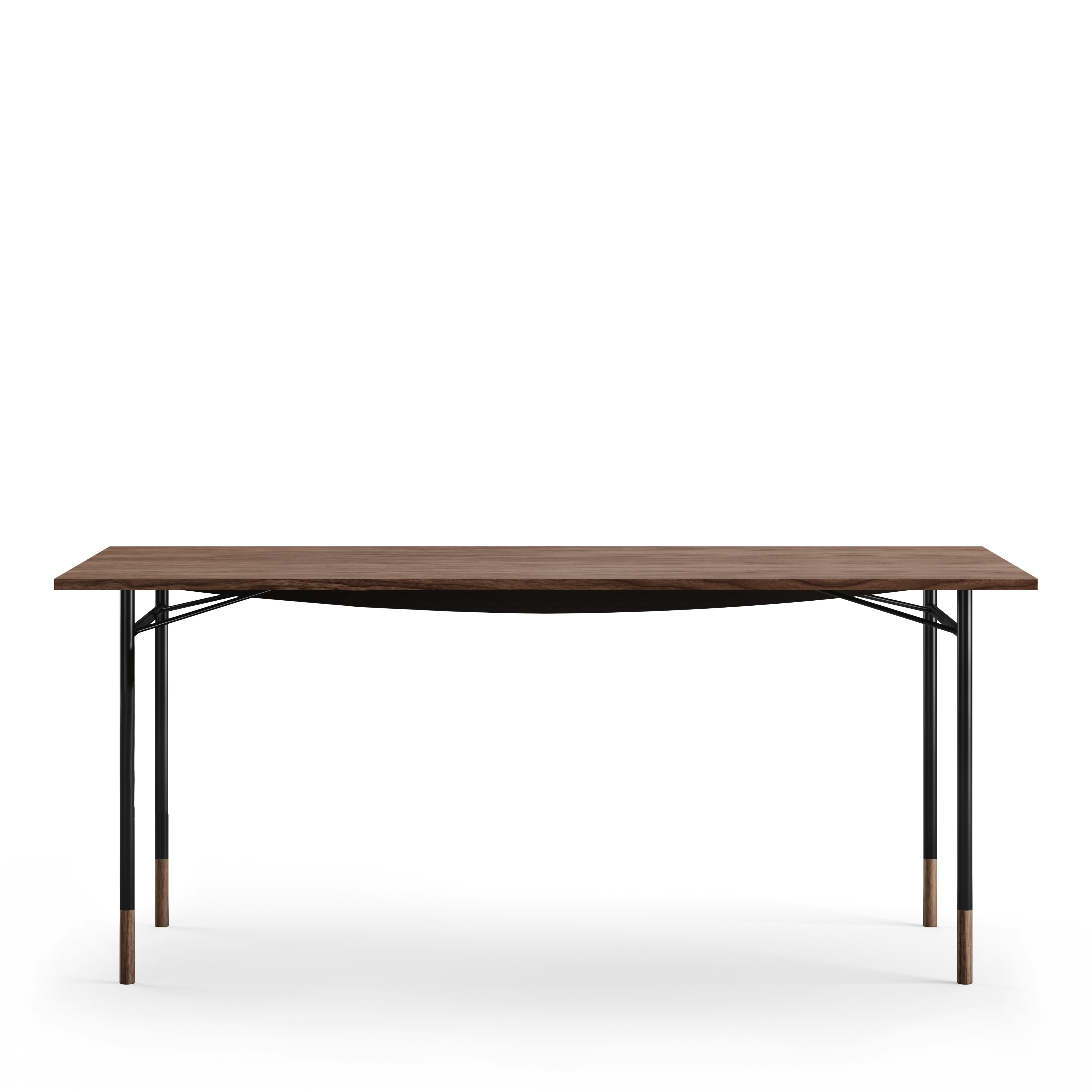 Nyhavn Desk - Walnut, Black, Without Drawer