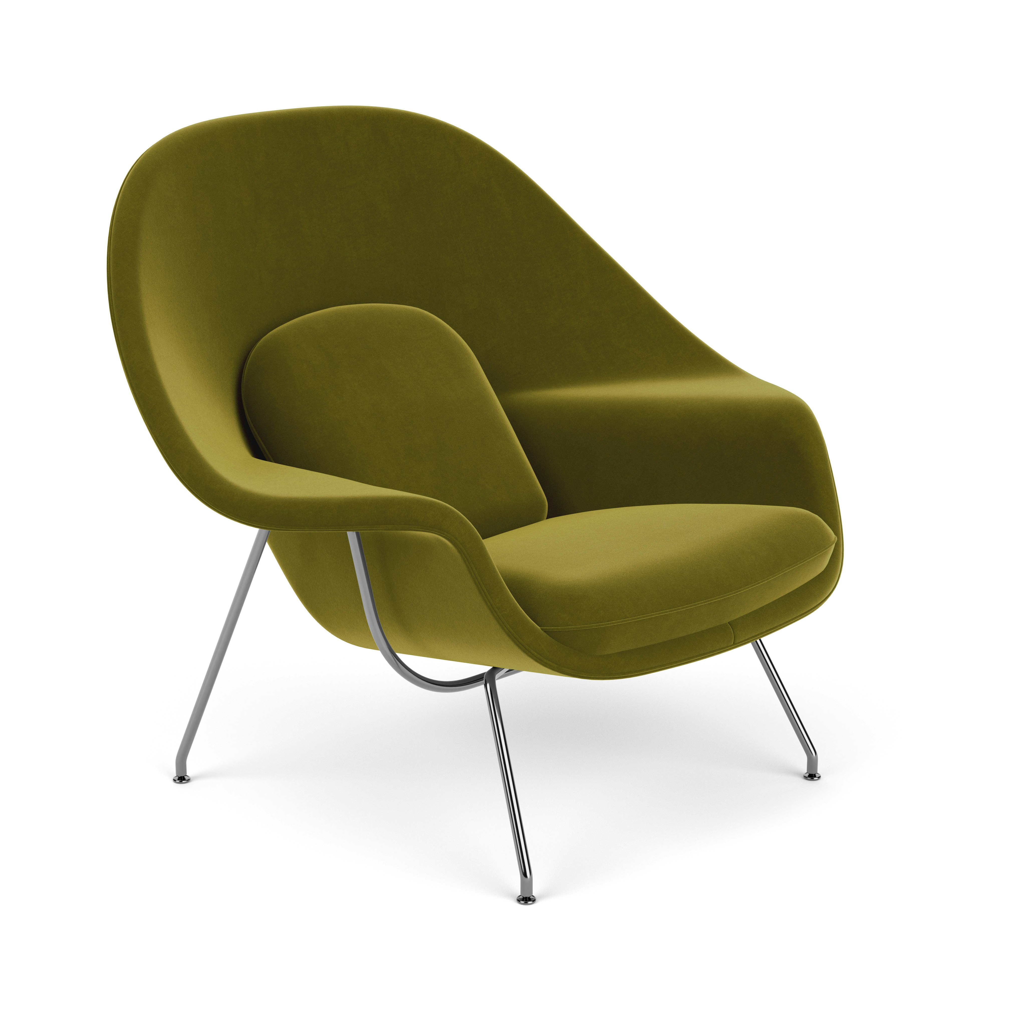 Womb Chair - Standard,  Knoll Velvet,  Moss,  Chrome