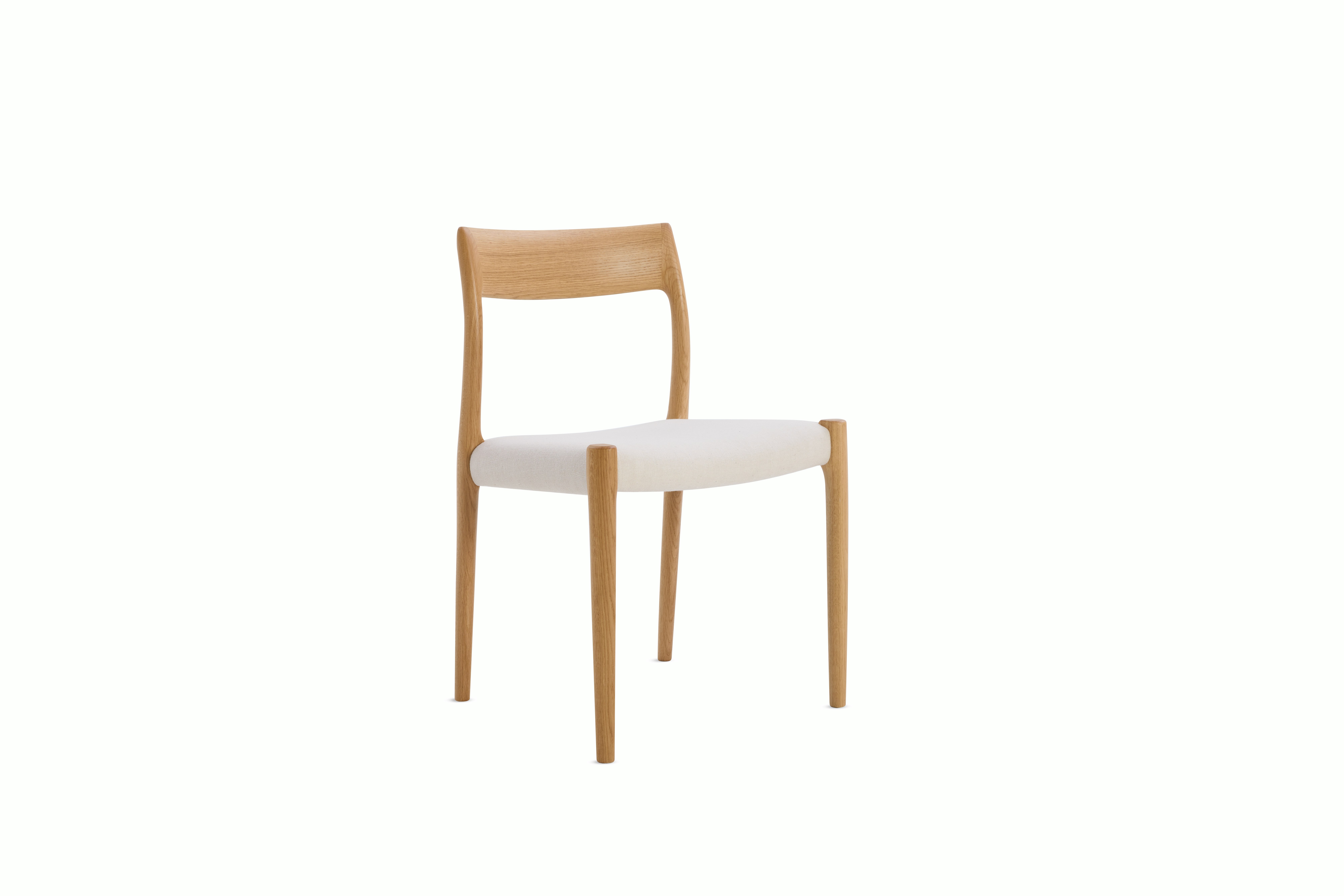 M&oslash;ller Model 77 Side Chair - Side Chair, Oak, Album Linen, Beige