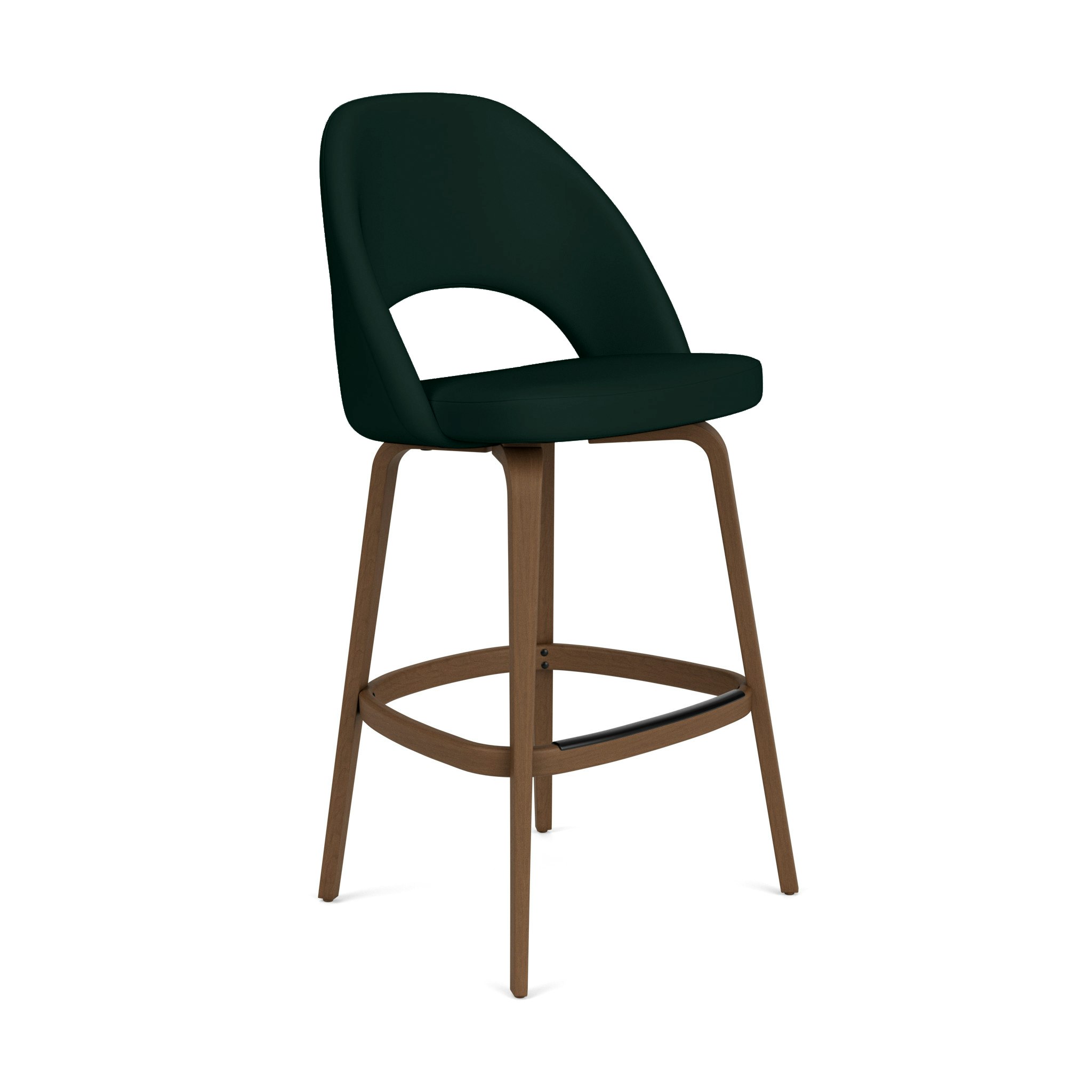 Saarinen Executive Stool - Bar Height,  Volo Leather,  Arbor Shade,  Oak