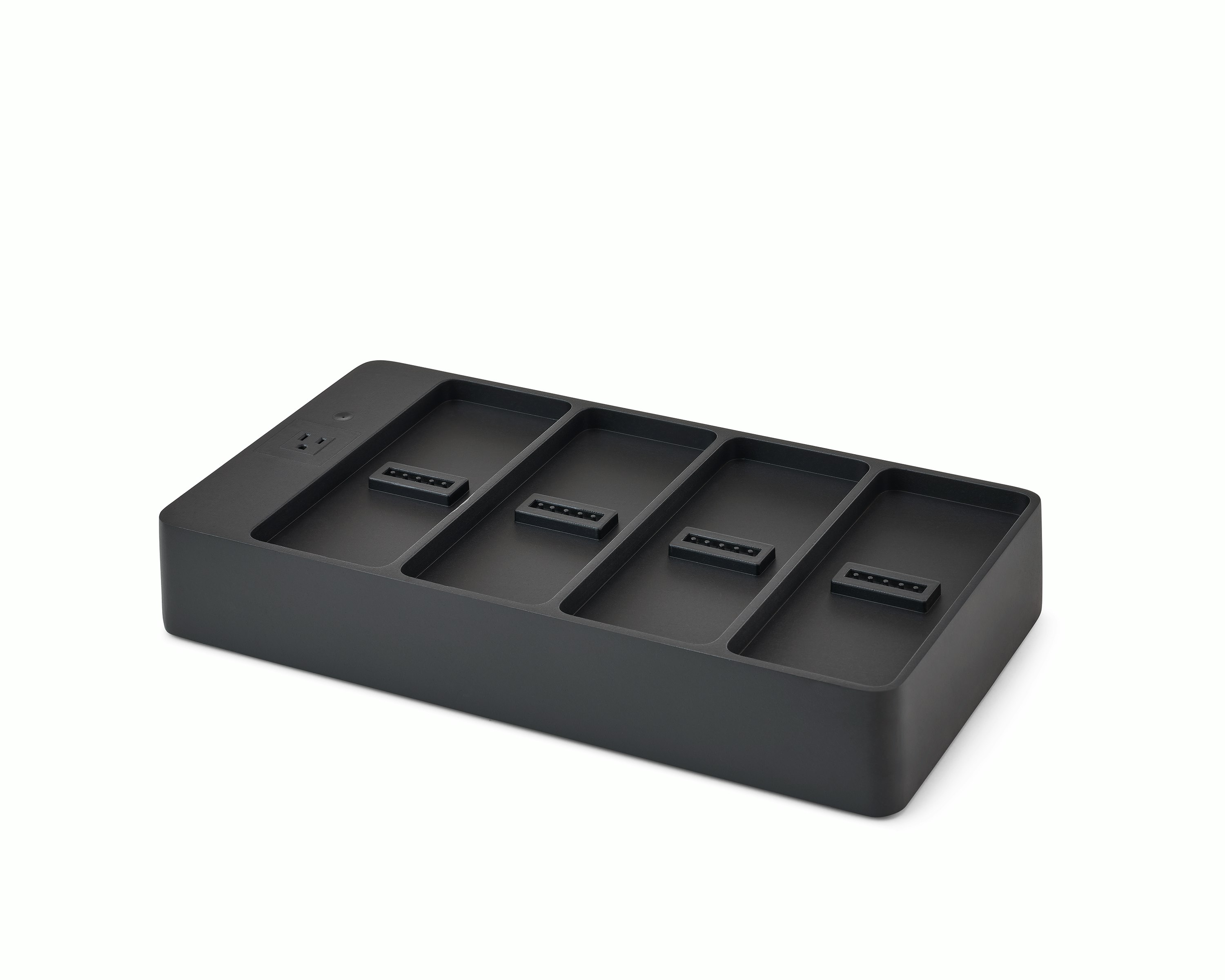 Black OE1 Power Tray, viewed from an angle.