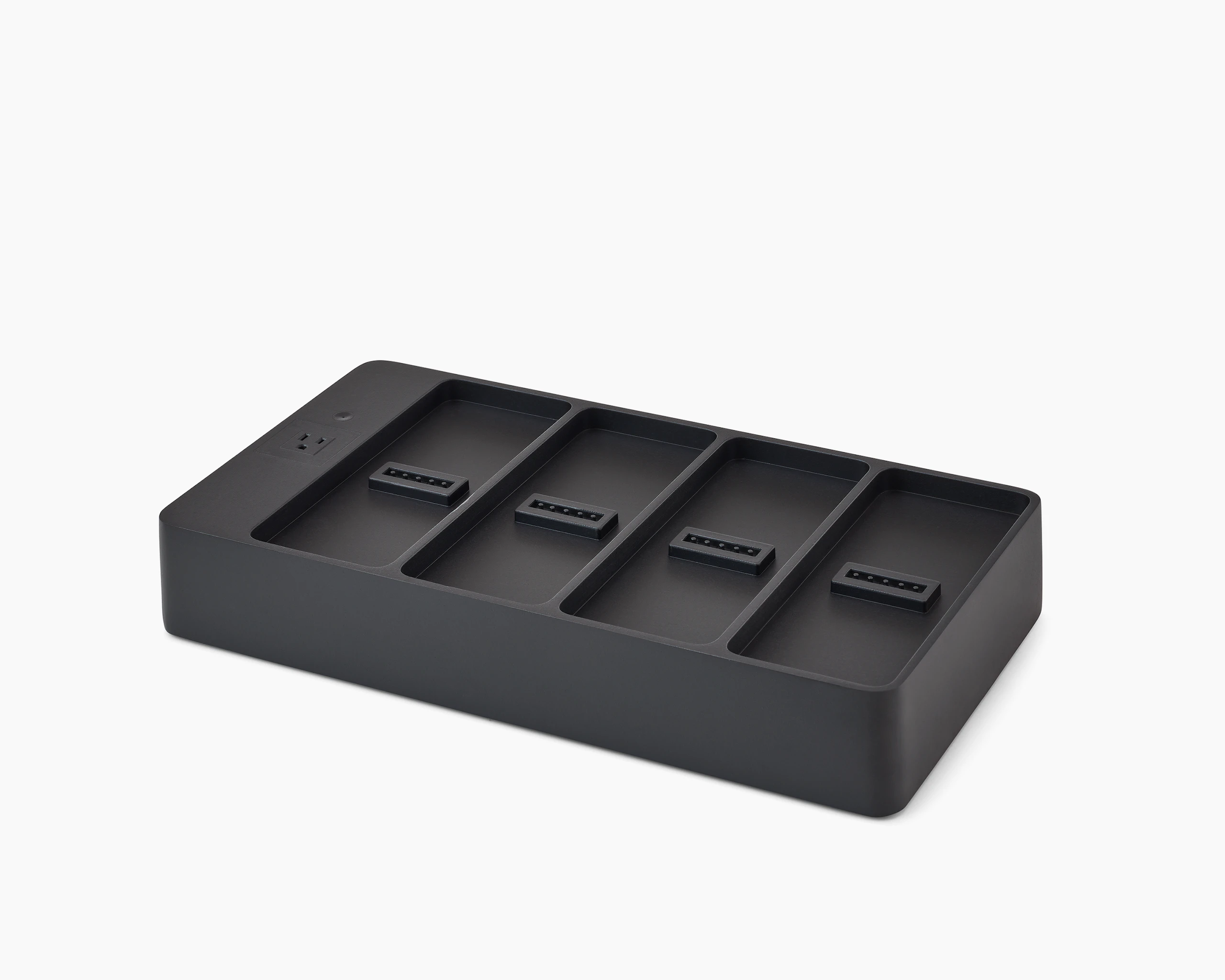 Black OE1 Power Tray, viewed from an angle.