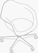 Eames Task Chair with Seatpad, Molded Fiberglass Armchair