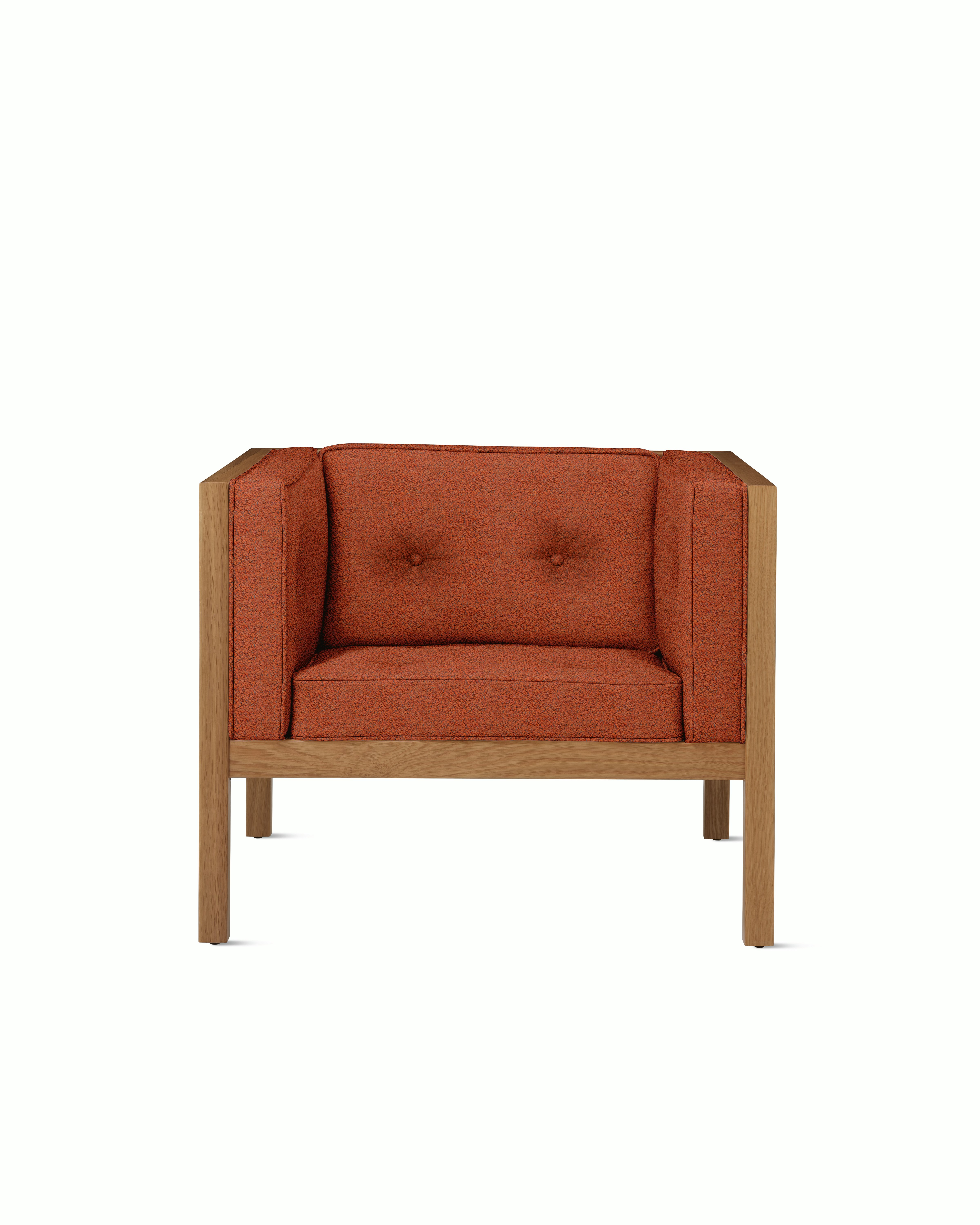 Cube Armchair - Whim,  Terra Cotta,  Oak